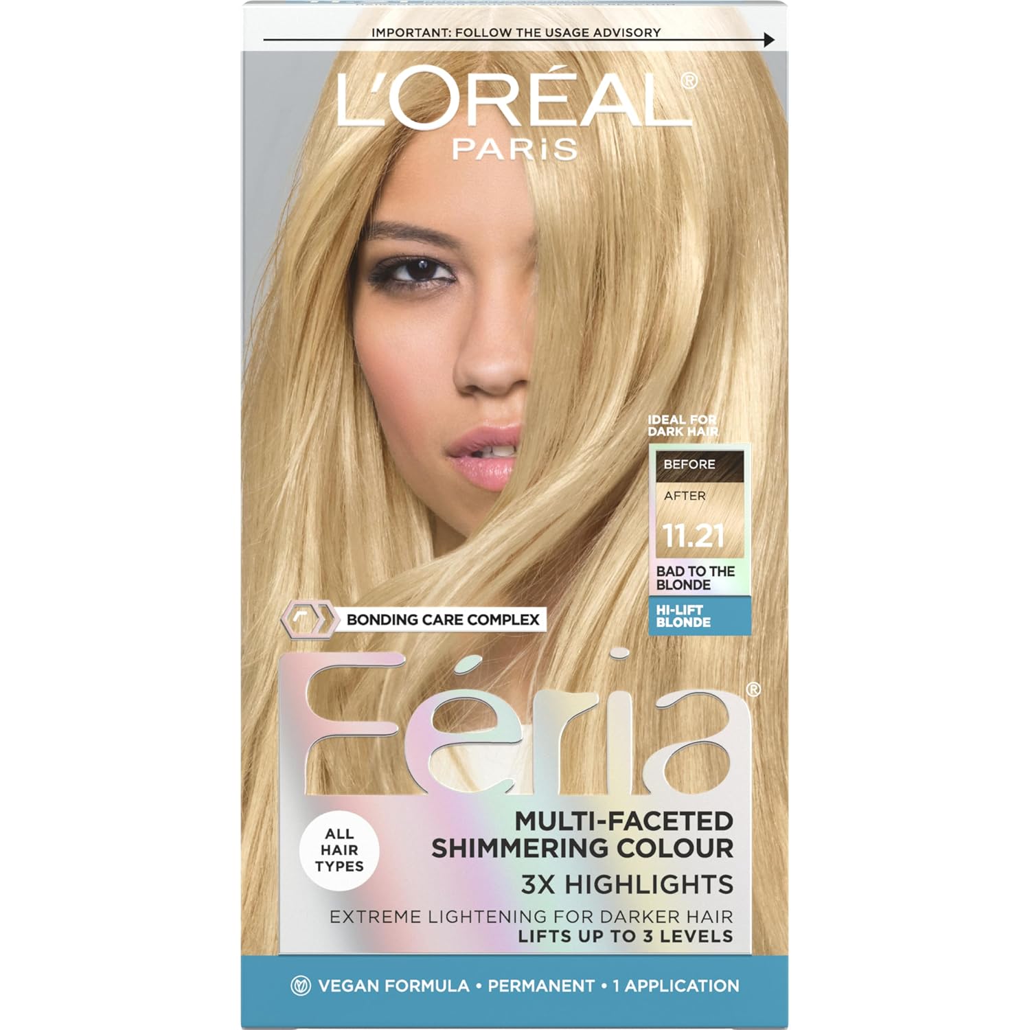 TINTE PERMANENTE PARA CABELLO L'OREAL PARIS FERIA 11.21 ULTRA PEARL BLONDE - 1