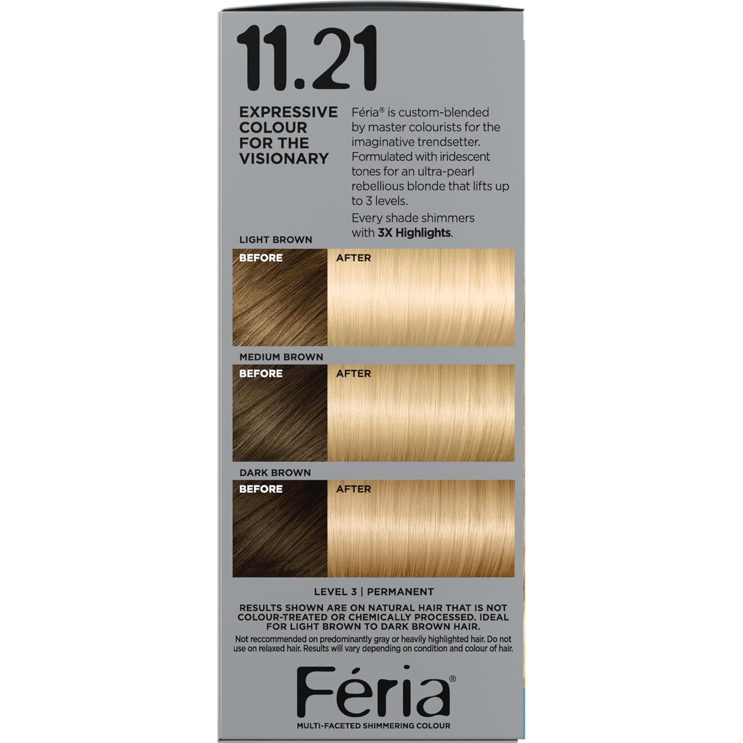 TINTE PERMANENTE PARA CABELLO L'OREAL PARIS FERIA 11.21 ULTRA PEARL BLONDE - 2