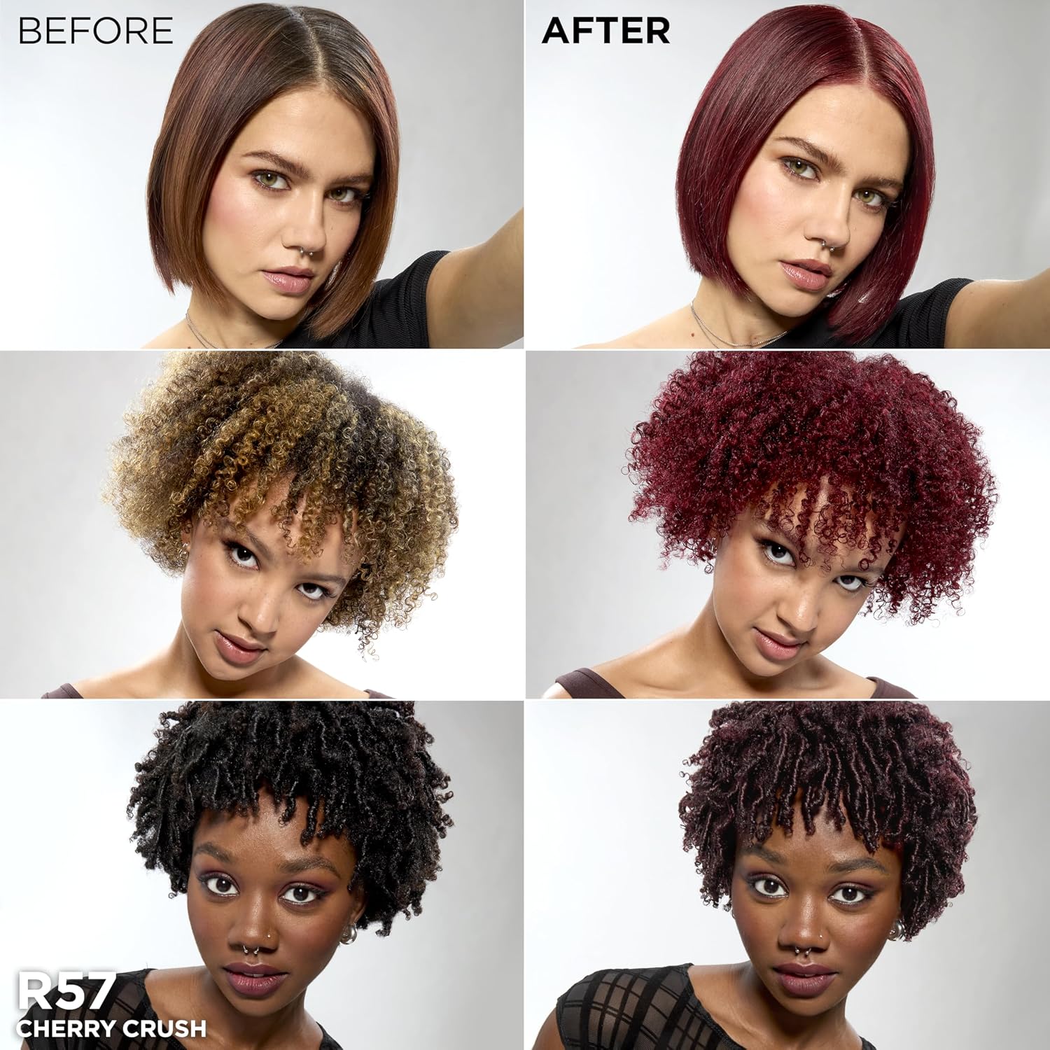 TINTE PERMANENTE PARA CABELLO L'OREAL PARIS FERIA R57 CHERRY CRUSH CEREZA INTENSO - 3