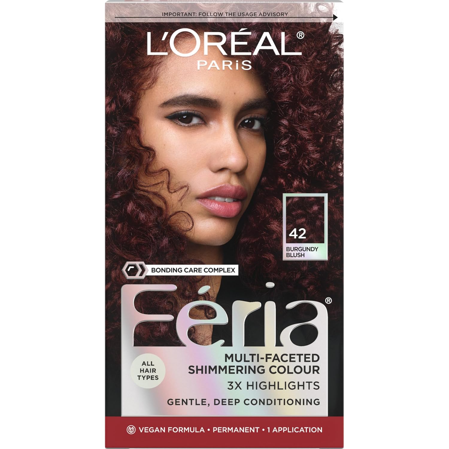 TINTURA PERMANENTE PARA CABELLO L’ORÉAL PARIS FERIA 42 BURGUNDY BLUSH - 1