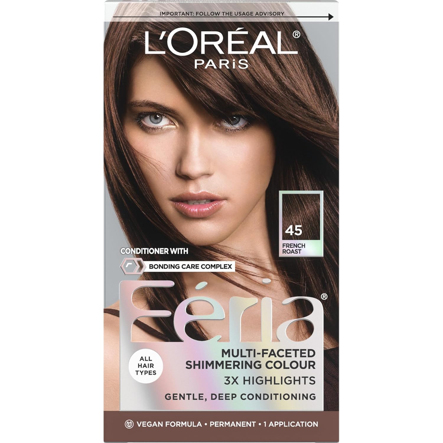 TINTE PERMANENTE PARA CABELLO L'ORÉAL PARIS FERIA 45 FRENCH ROAST MARRÓN BRONCE PROFUNDO - 1