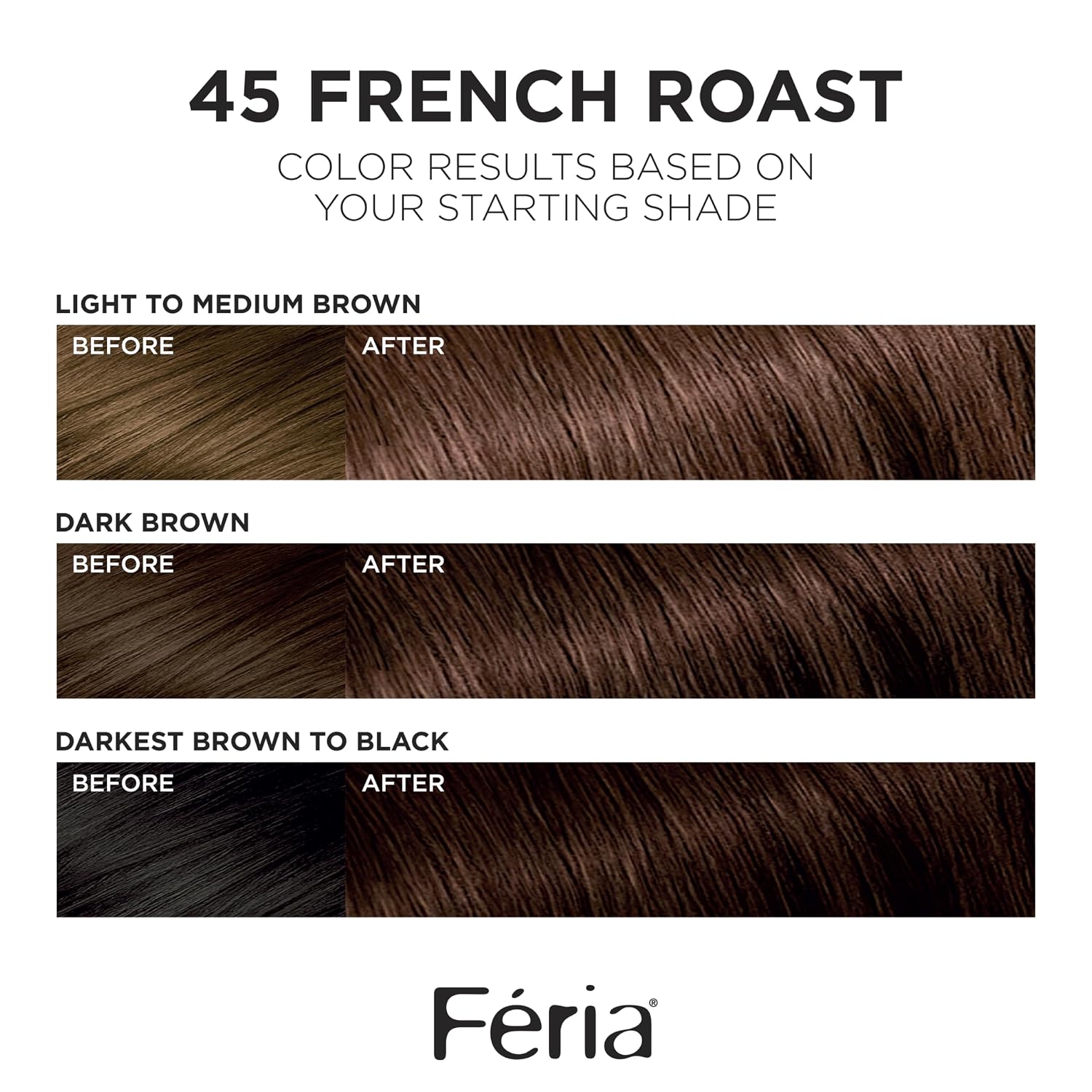 TINTE PERMANENTE PARA CABELLO L'ORÉAL PARIS FERIA 45 FRENCH ROAST MARRÓN BRONCE PROFUNDO - 2