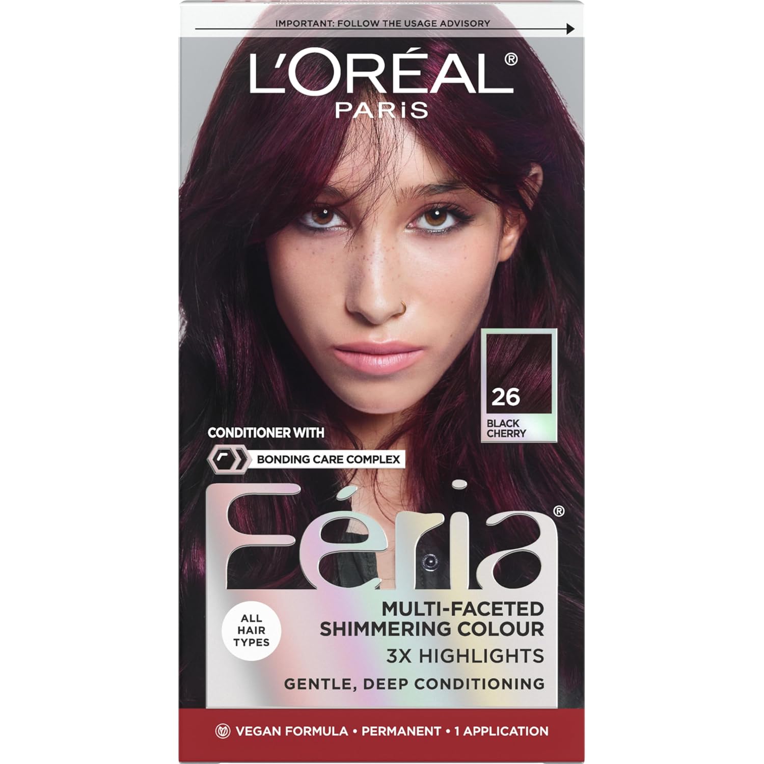 TINTE PERMANENTE PARA CABELLO L’ORÉAL PARIS FERIA BLACK CHERRY 26 - 1