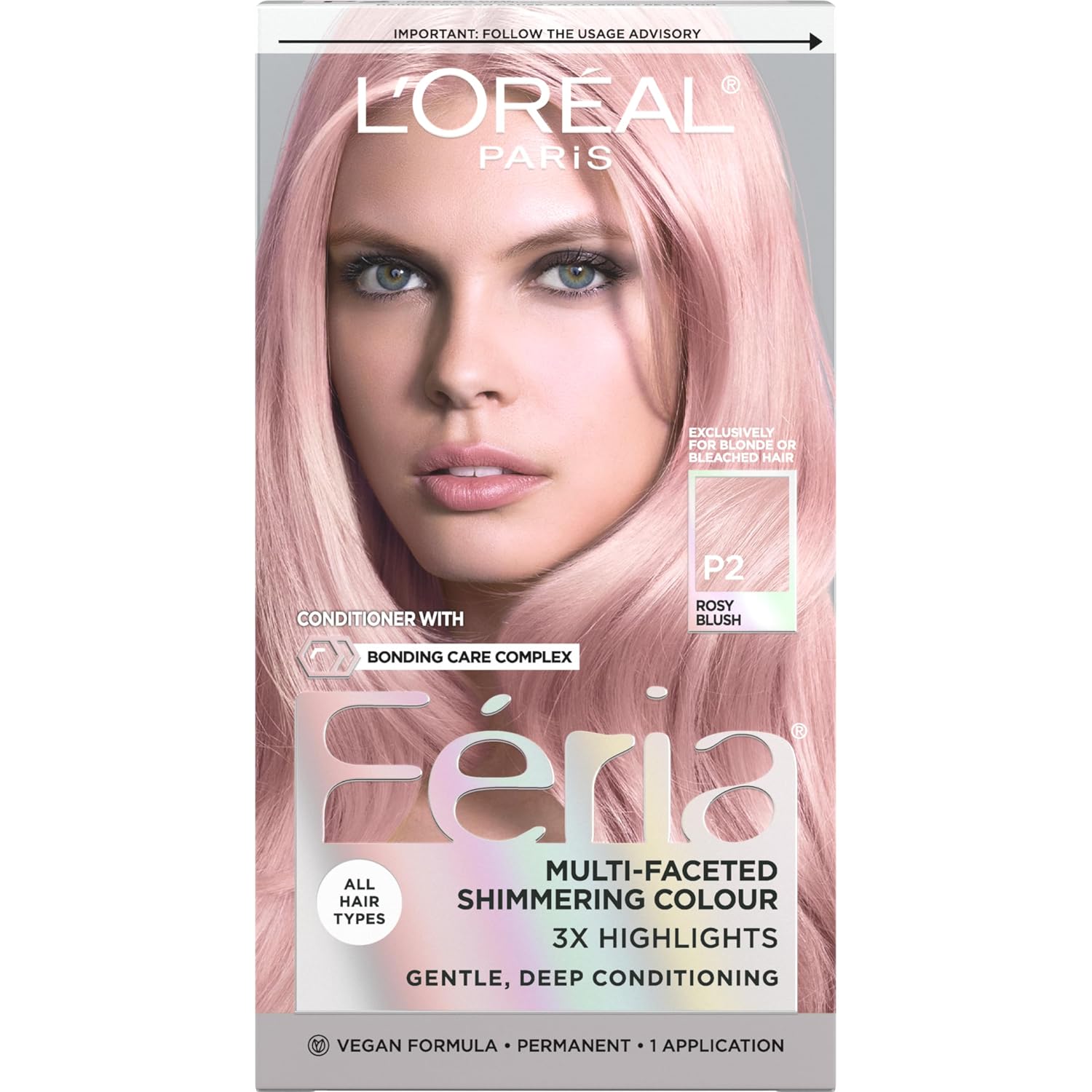 TINTE PERMANENTE PARA CABELLO L'OREAL PARIS FERIA P2 ROSY BLUSH (ROSA AHUMADO) - 1