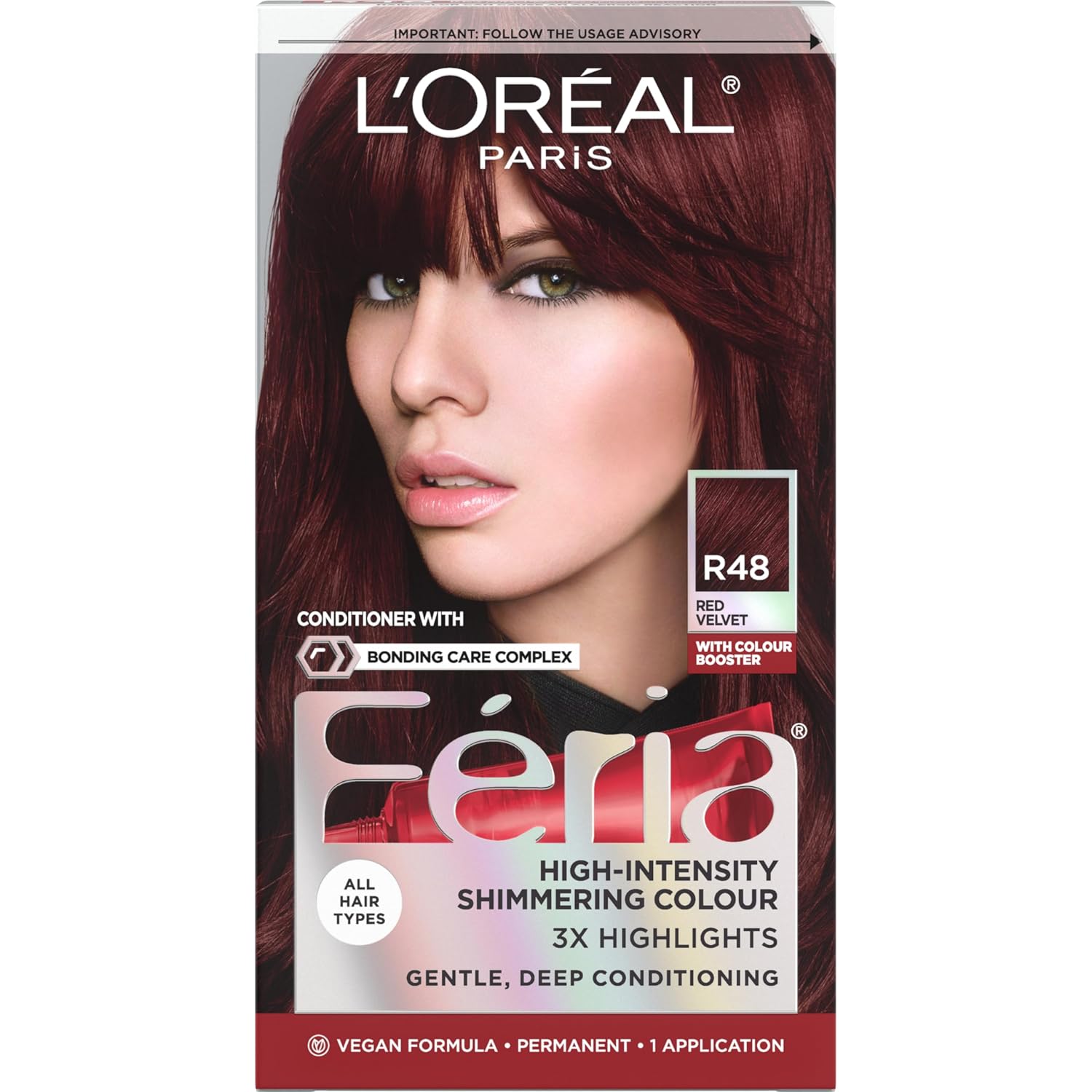 TINTE PERMANENTE PARA CABELLO L'OREAL PARIS FERIA R48 RED VELVET - 1