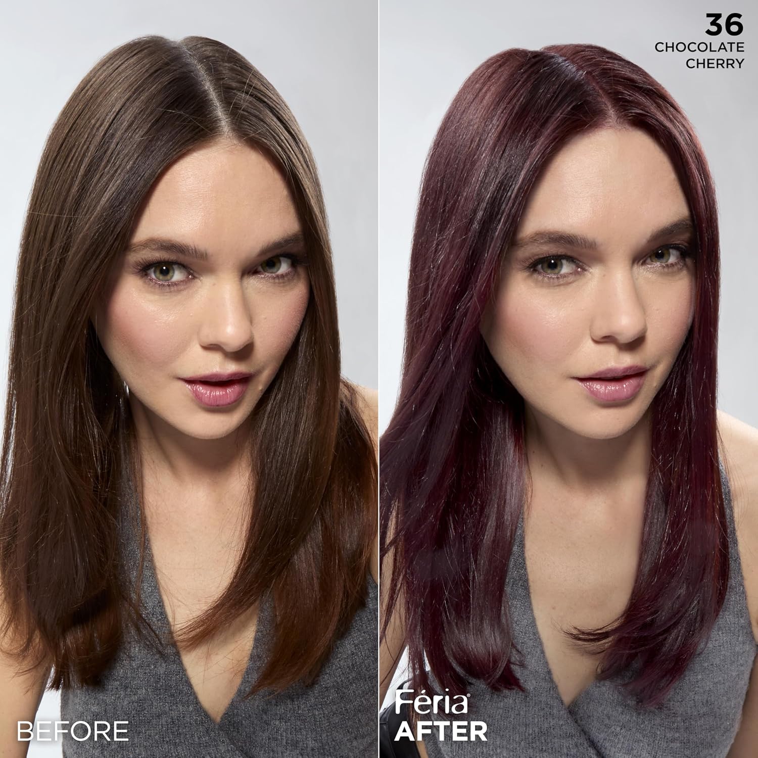 TINTE PERMANENTE PARA CABELLO L'OREAL PARIS FERIA 36 CHOCOLATE CHERRY BURDEOS PROFUNDO - 4