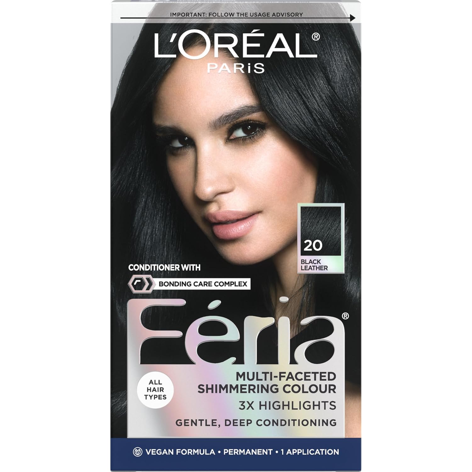 TINTE PERMANENTE PARA CABELLO L'OREAL PARIS FERIA 20 NEGRO NATURAL - 1