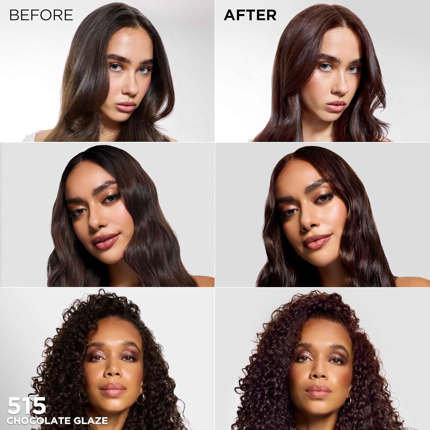 TINTURA PERMANENTE PARA CABELLO L'OREAL PARIS FERIA 515 CHOCOLATE GLAZE 1 KIT - 3