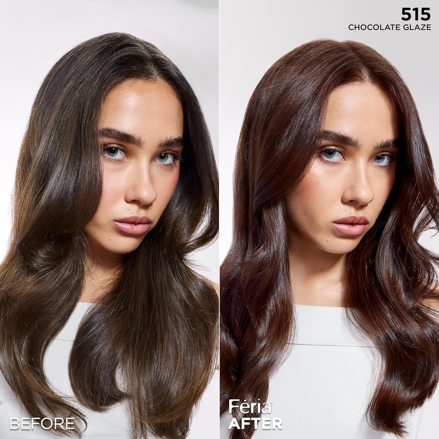 TINTURA PERMANENTE PARA CABELLO L'OREAL PARIS FERIA 515 CHOCOLATE GLAZE 1 KIT - 4