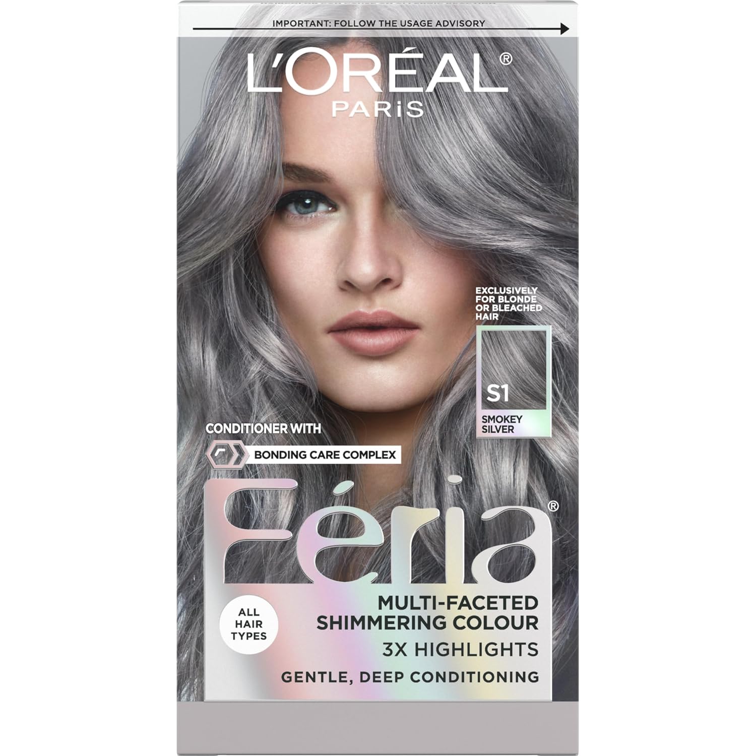TINTE PERMANENTE PARA CABELLO L'OREAL PARIS FERIA SMOKEY SILVER - 1