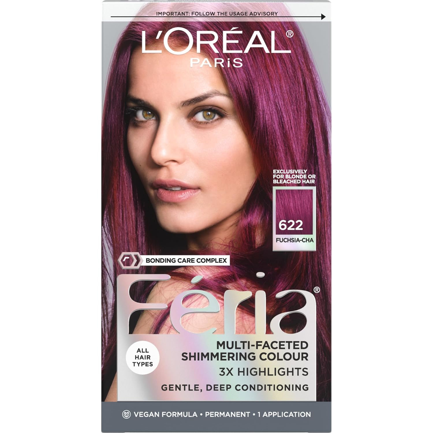 TINTE PERMANENTE PARA CABELLO L'OREAL PARIS FERIA 622 FUCSIA - 1