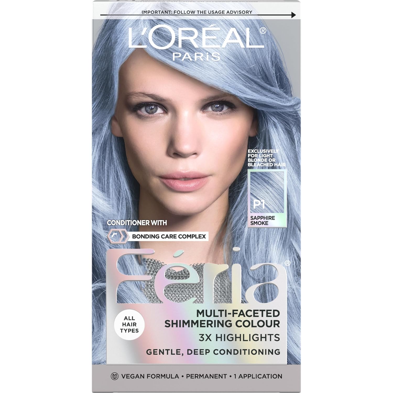 TINTE PERMANENTE PARA CABELLO L'OREAL PARIS FERIA 411 SAPPHIRE SMOKE - 1