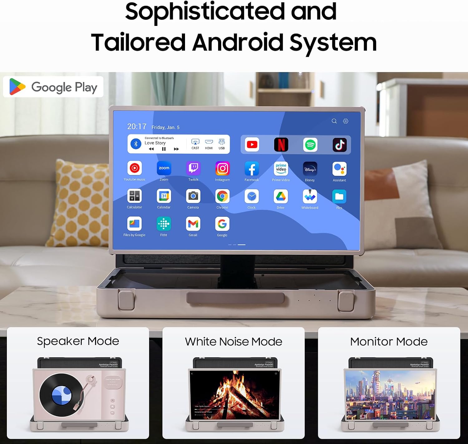 TELEVISOR PORTÁTIL APOLOSIGN PACKGO 27 PULGADAS BLANCO - 2