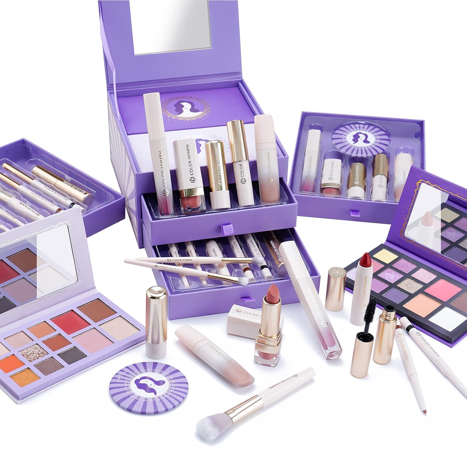 SET DE MAQUILLAJE COLOR NYMPH PARA ADOLESCENTES CAJA MORADA - 1