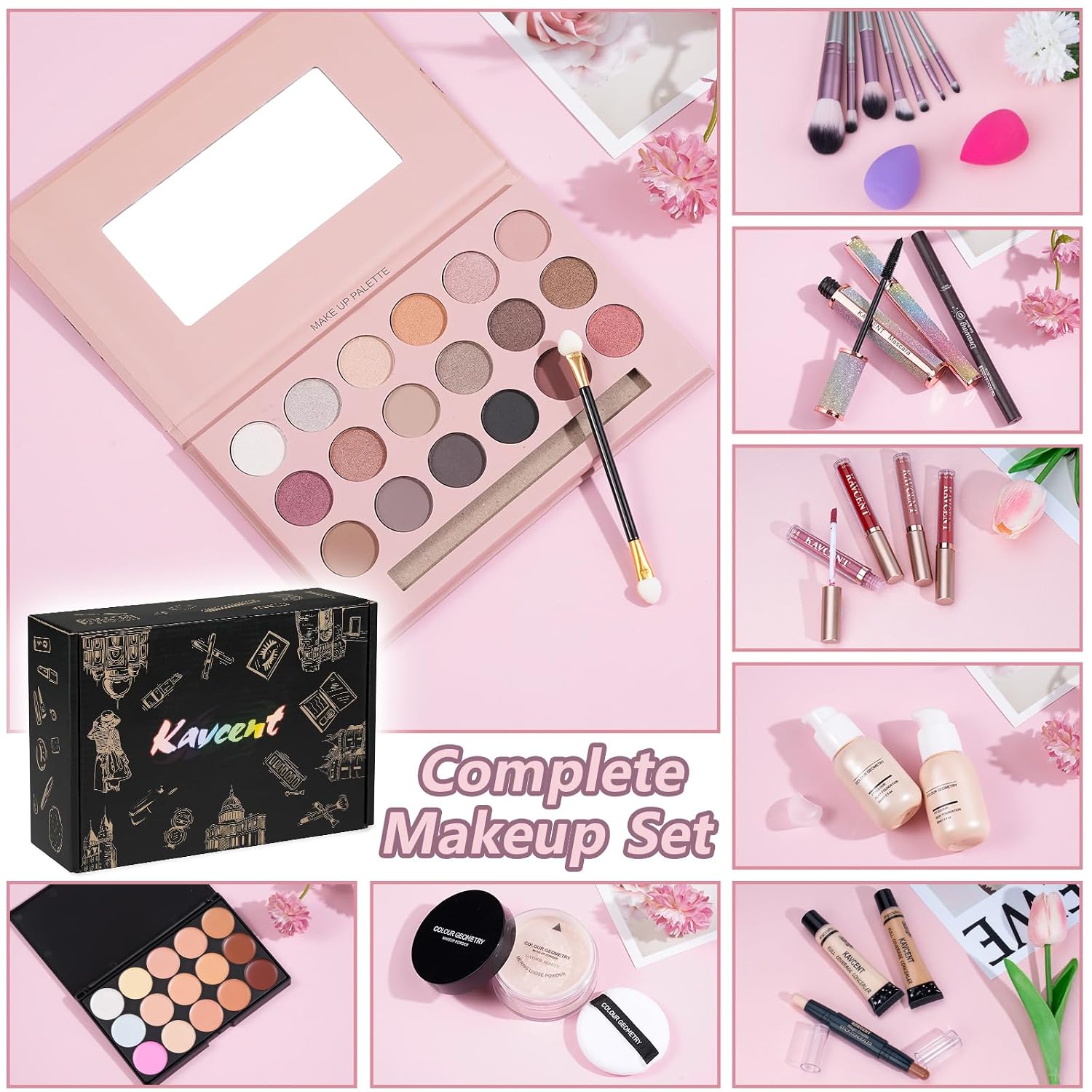 SET DE MAQUILLAJE KAVCENT COMPLETO PARA MUJERES Y ADOLESCENTES - 2