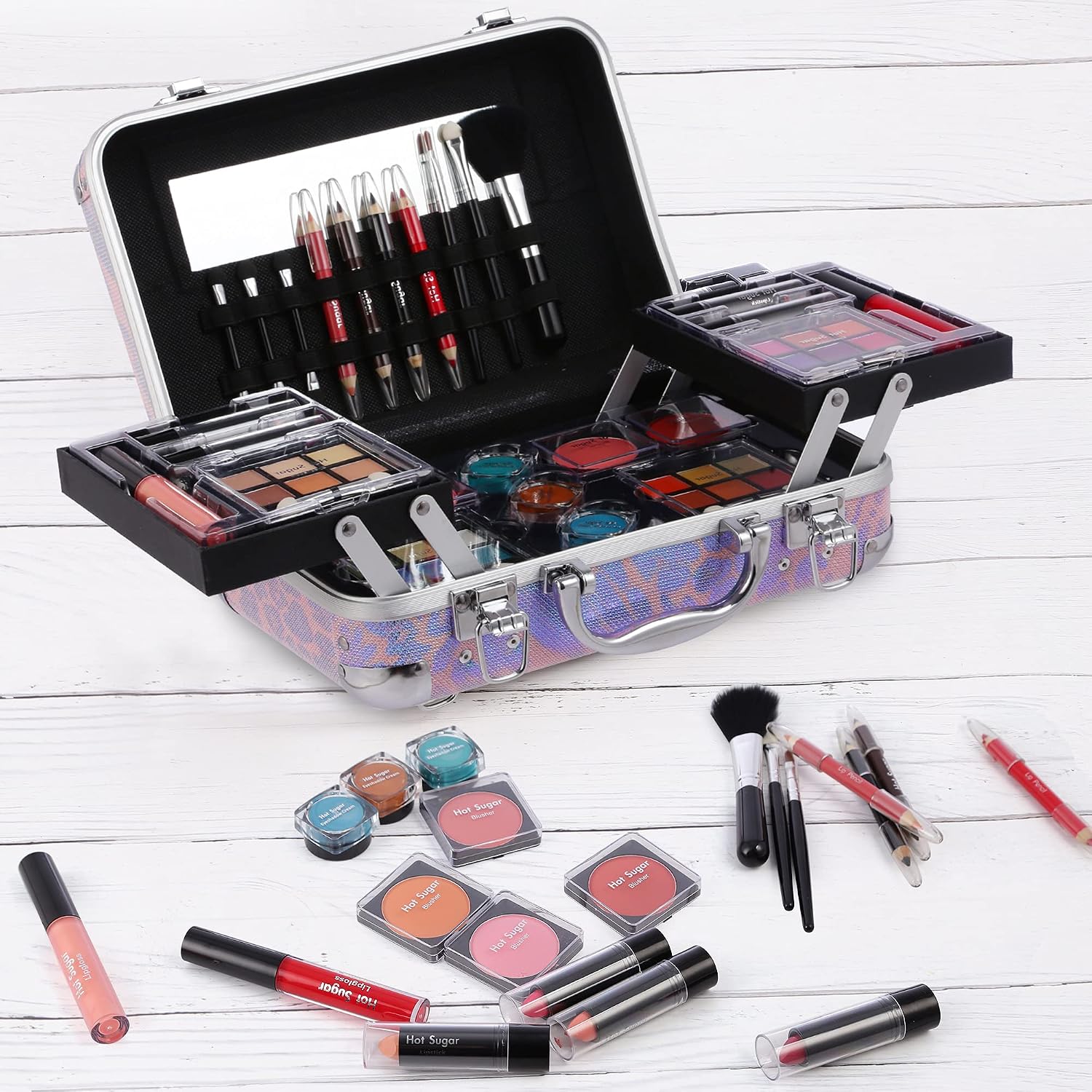 SET DE MAQUILLAJE HOT SUGAR ALL-IN-ONE PARA ADULTOS Y NIÑAS LEOPARDO ROSA - 5