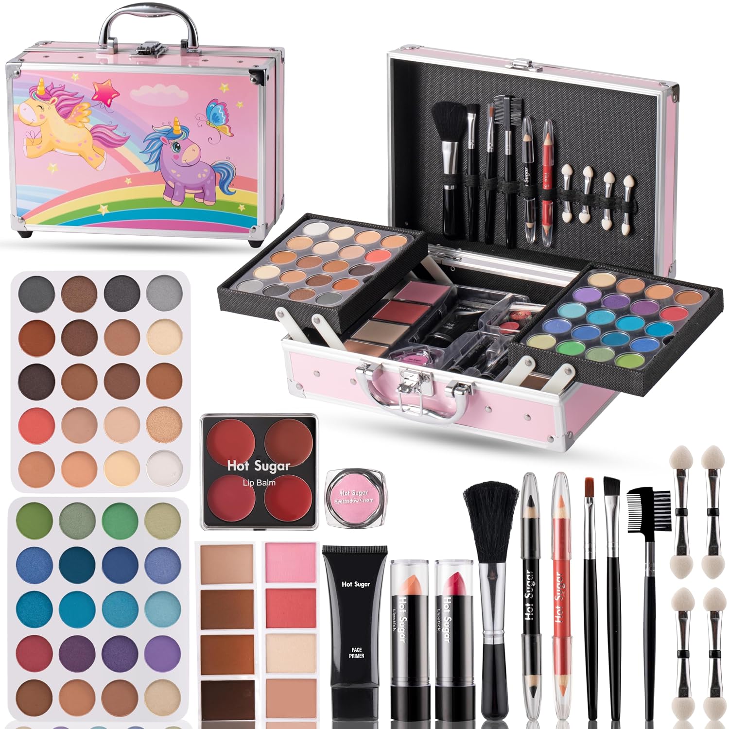 SET DE MAQUILLAJE HOT SUGAR CON ESTUCHE PARA ADOLESCENTES ROSA - 1