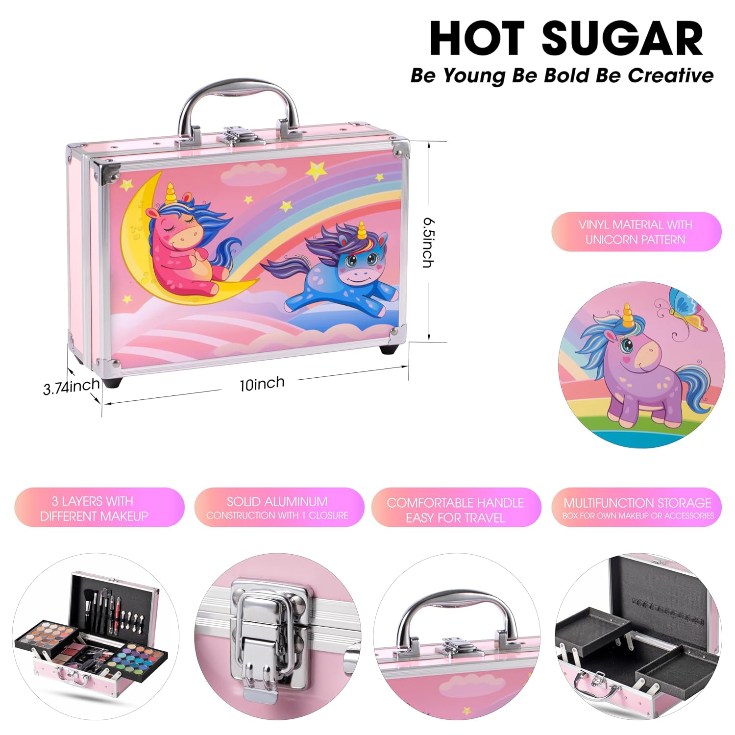SET DE MAQUILLAJE HOT SUGAR CON ESTUCHE PARA ADOLESCENTES ROSA - 2
