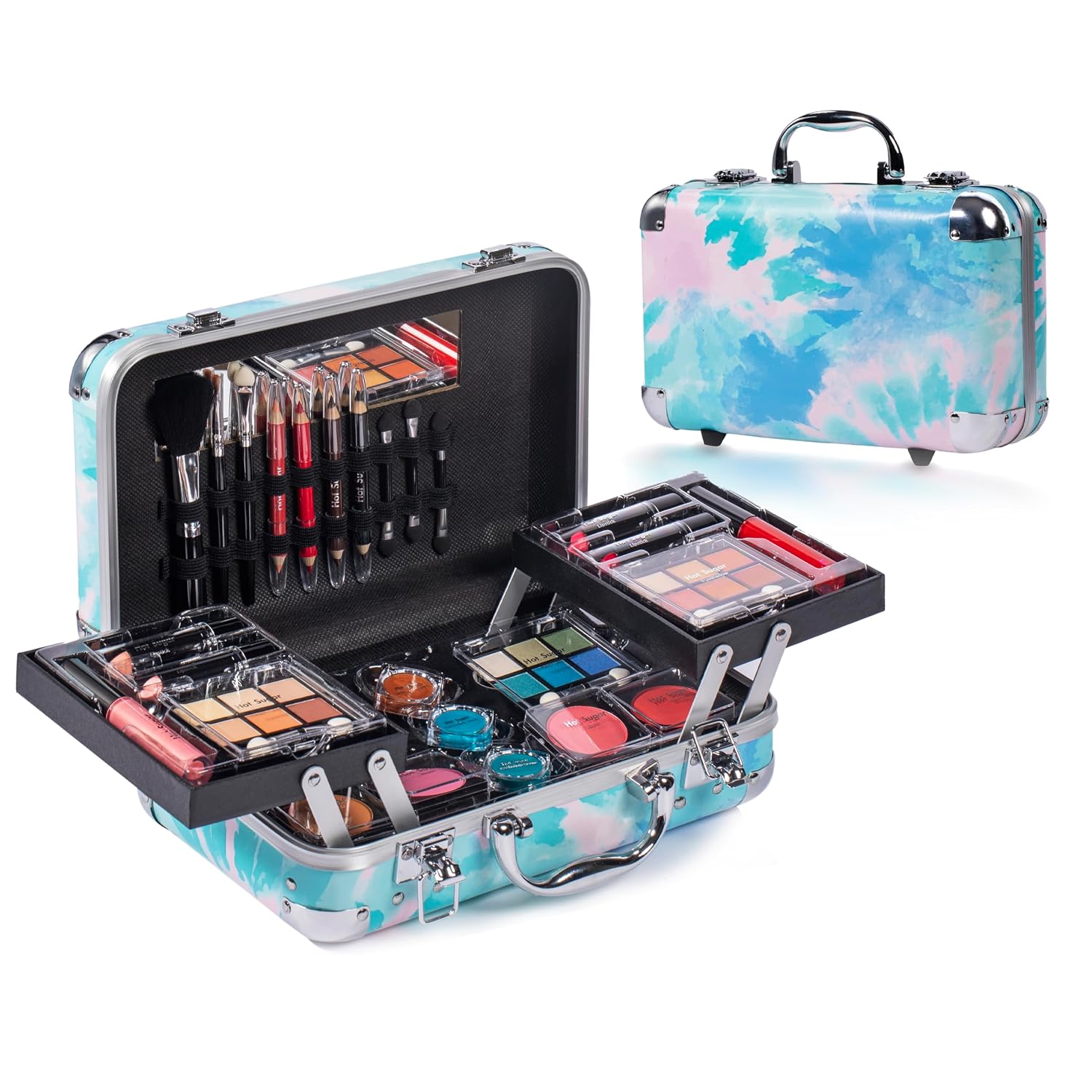 SET DE MAQUILLAJE HOT SUGAR ALL-IN-ONE PARA ADULTOS Y NIÑAS AZUL TIE-DYE - 1