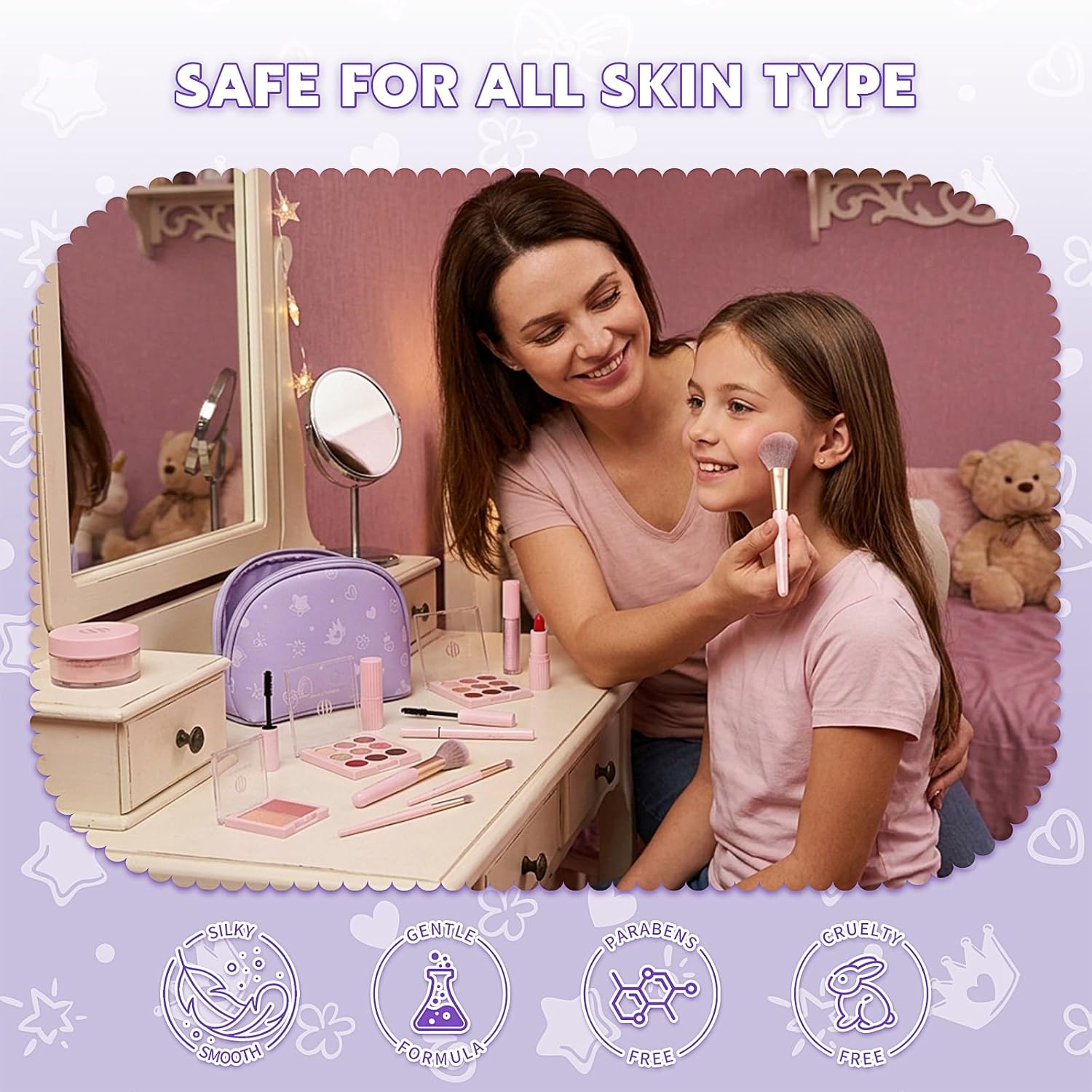 SET DE MAQUILLAJE COLOR NYMPH PARA NIÑAS KIT TODO EN UNO PARA PRINCIPIANTES - 3