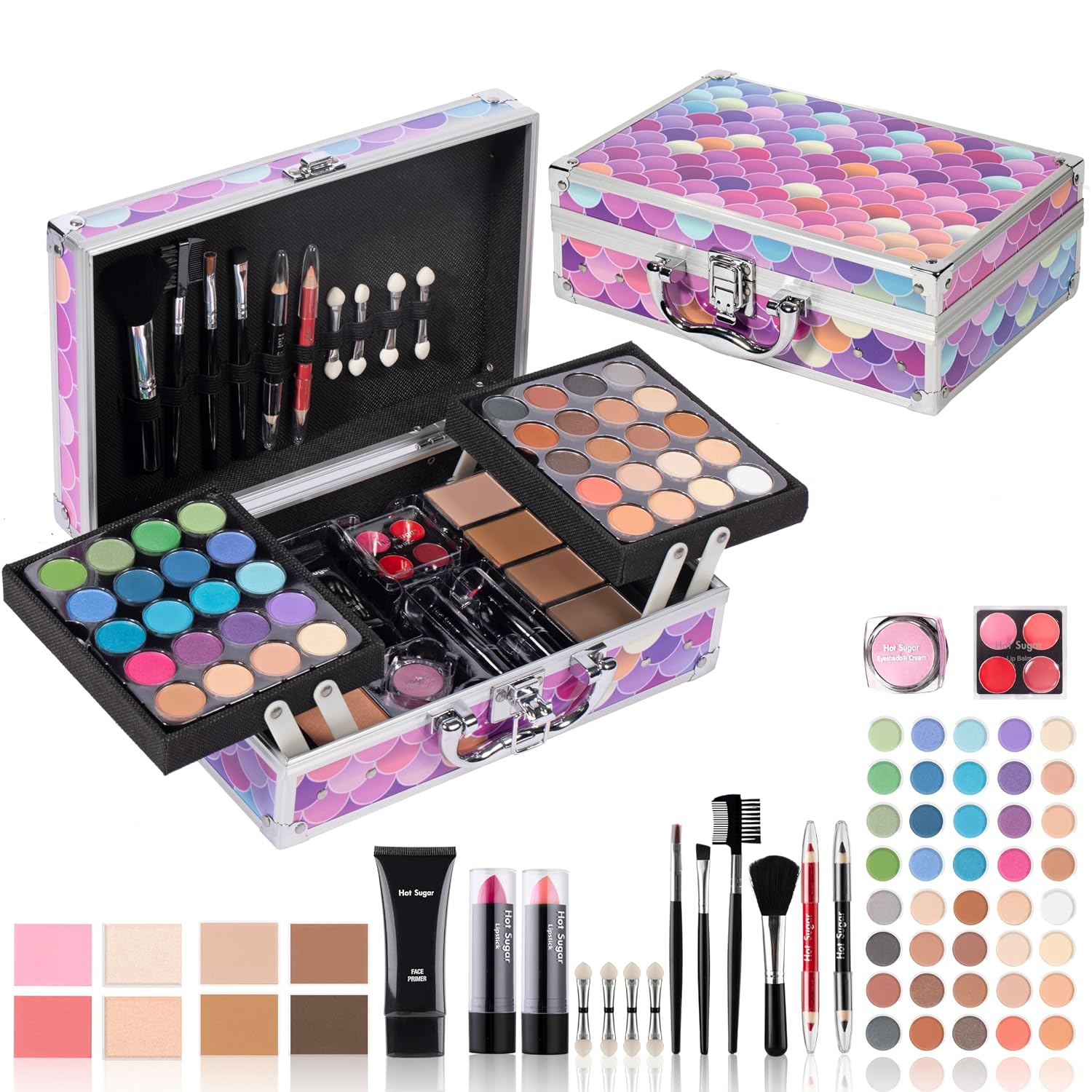 SET DE MAQUILLAJE HOT SUGAR MERMAID CON ESTUCHE PARA ADOLESCENTES Y MUJERES - 1