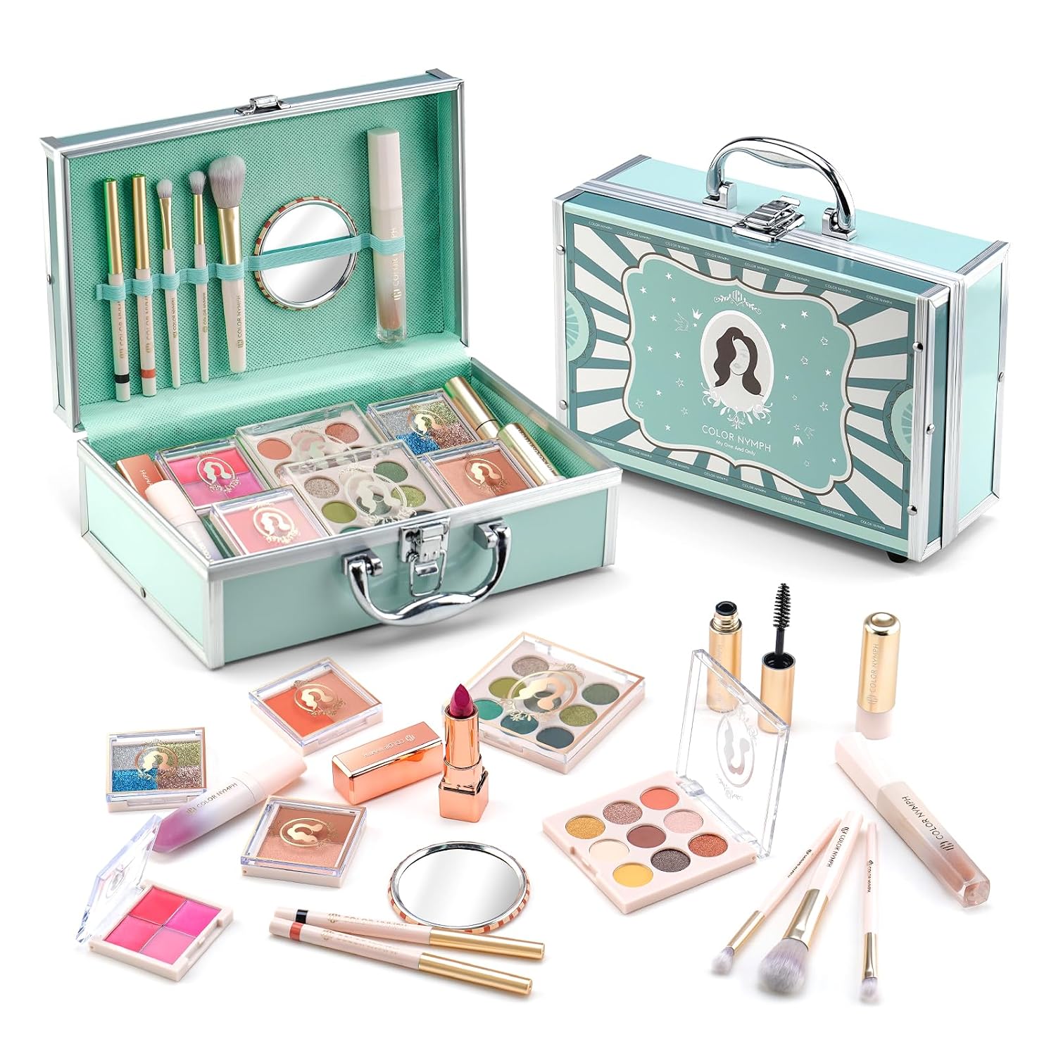 SET DE MAQUILLAJE COLOR NYMPH PARA ADOLESCENTES ESTUCHE VERDE - 1