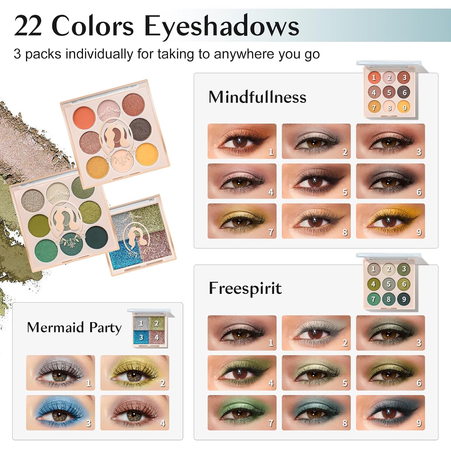 SET DE MAQUILLAJE COLOR NYMPH PARA ADOLESCENTES ESTUCHE VERDE - 5