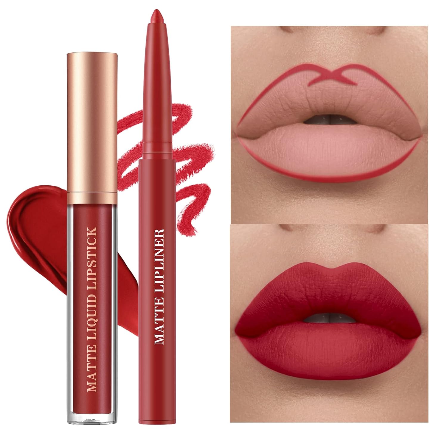 SET DE MAQUILLAJE BESTLAND 6 PIEZAS LABIALES MATE LÍQUIDO Y DELINEADOR CLÁSICO - 5
