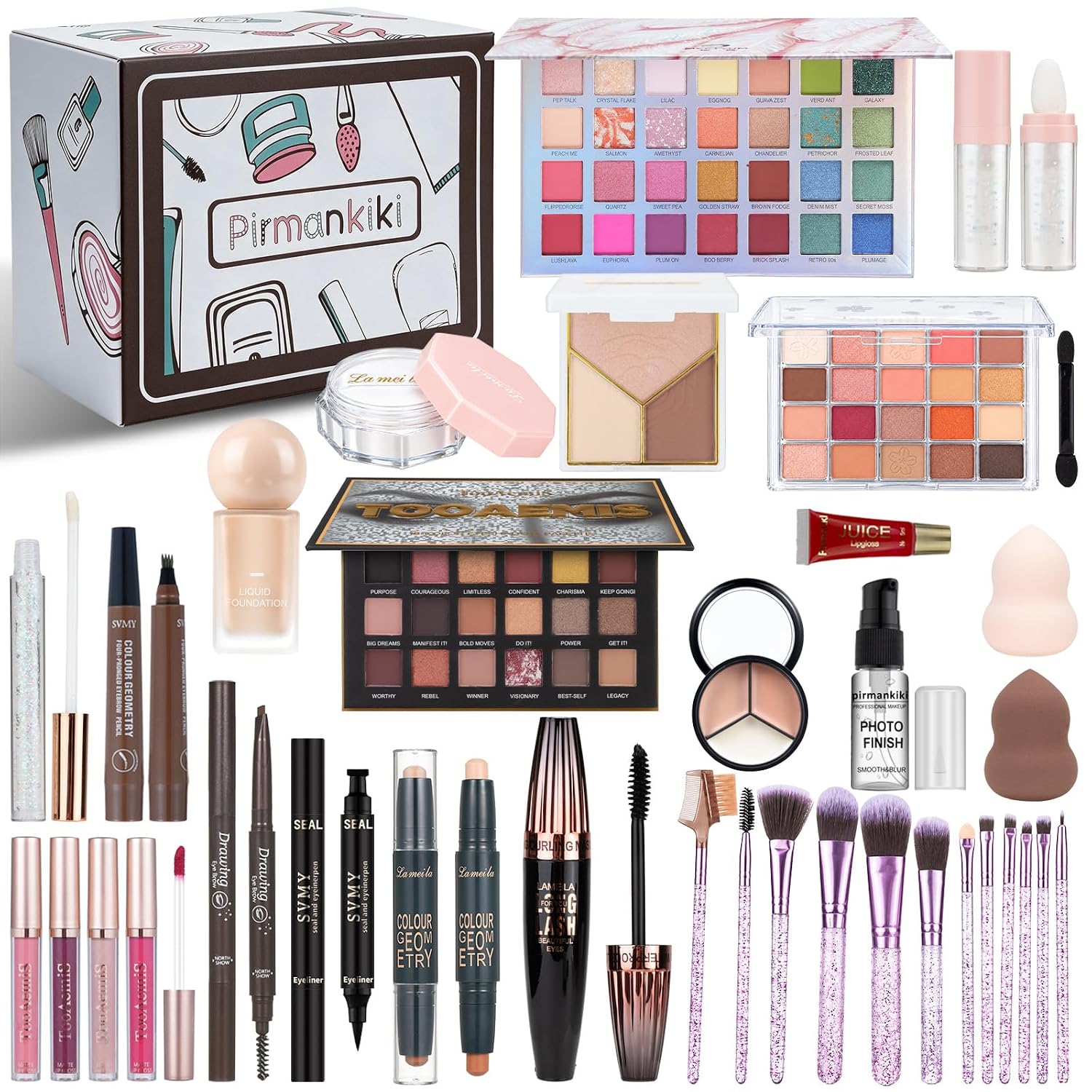 SET DE MAQUILLAJE COMPLETO TOOAEMIS PARA MUJER KIT DE VIAJE CON SOMBRAS, LABIALES, PINCELES Y PESTAÑAS POSTIZAS - 1