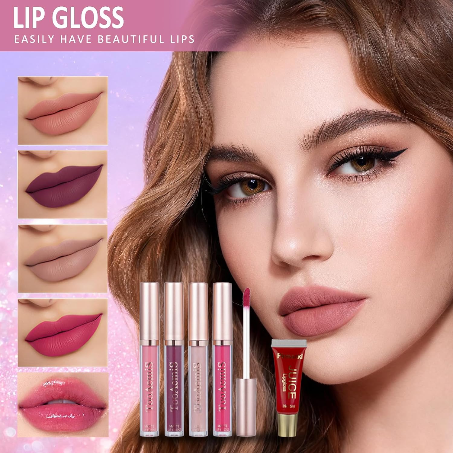 SET DE MAQUILLAJE COMPLETO TOOAEMIS PARA MUJER KIT DE VIAJE CON SOMBRAS, LABIALES, PINCELES Y PESTAÑAS POSTIZAS - 5