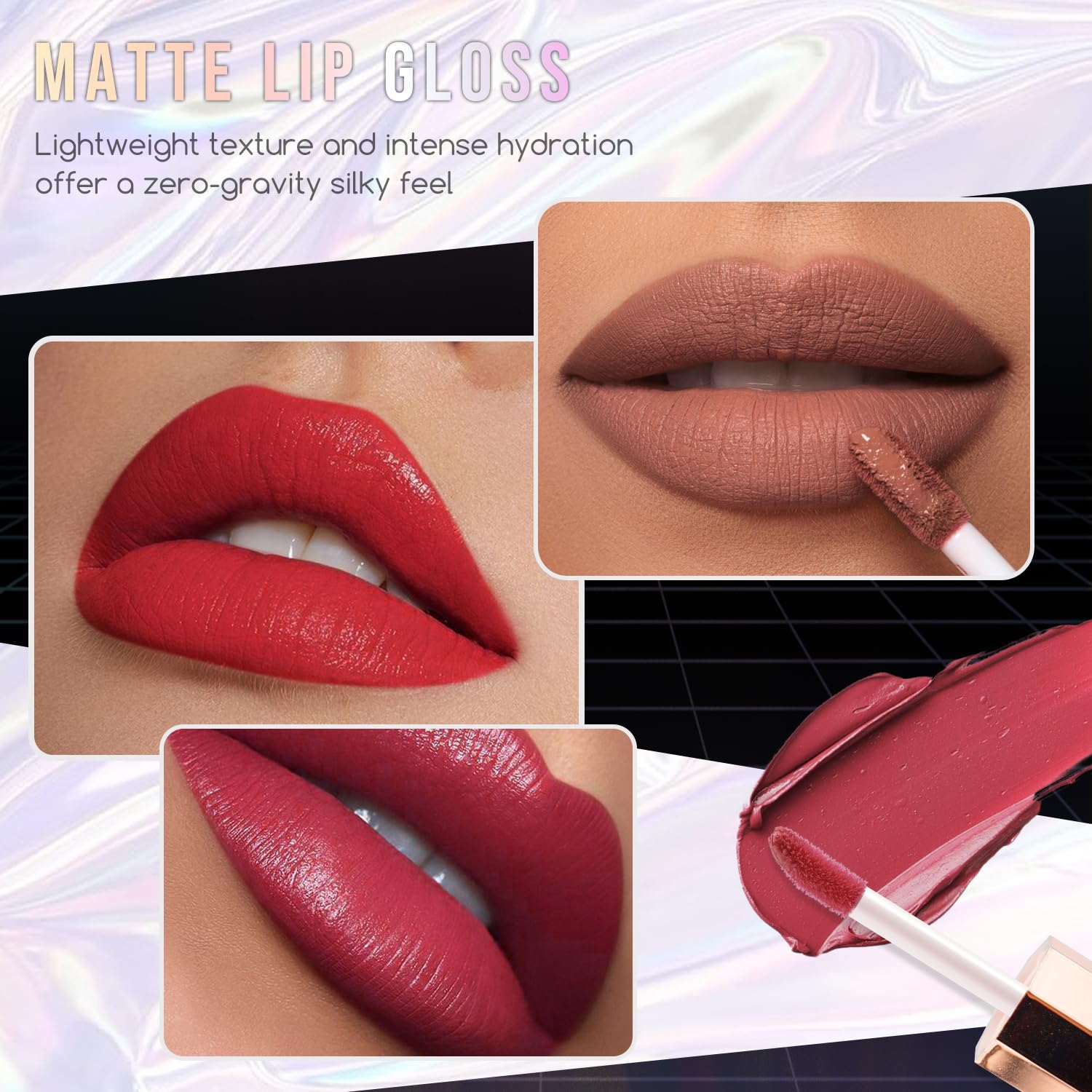 SET DE MAQUILLAJE COLOR NYMPH COMPLETO PARA MUJER ESTUCHE PLATEADO - 4