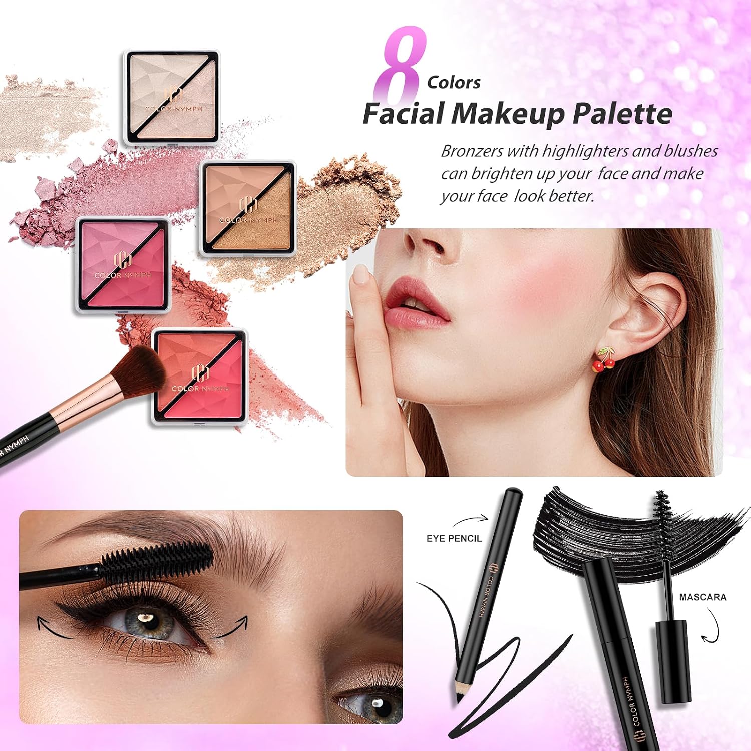 SET DE MAQUILLAJE COLOR NYMPH PARA ADOLESCENTES ESTUCHE ROSA - 4