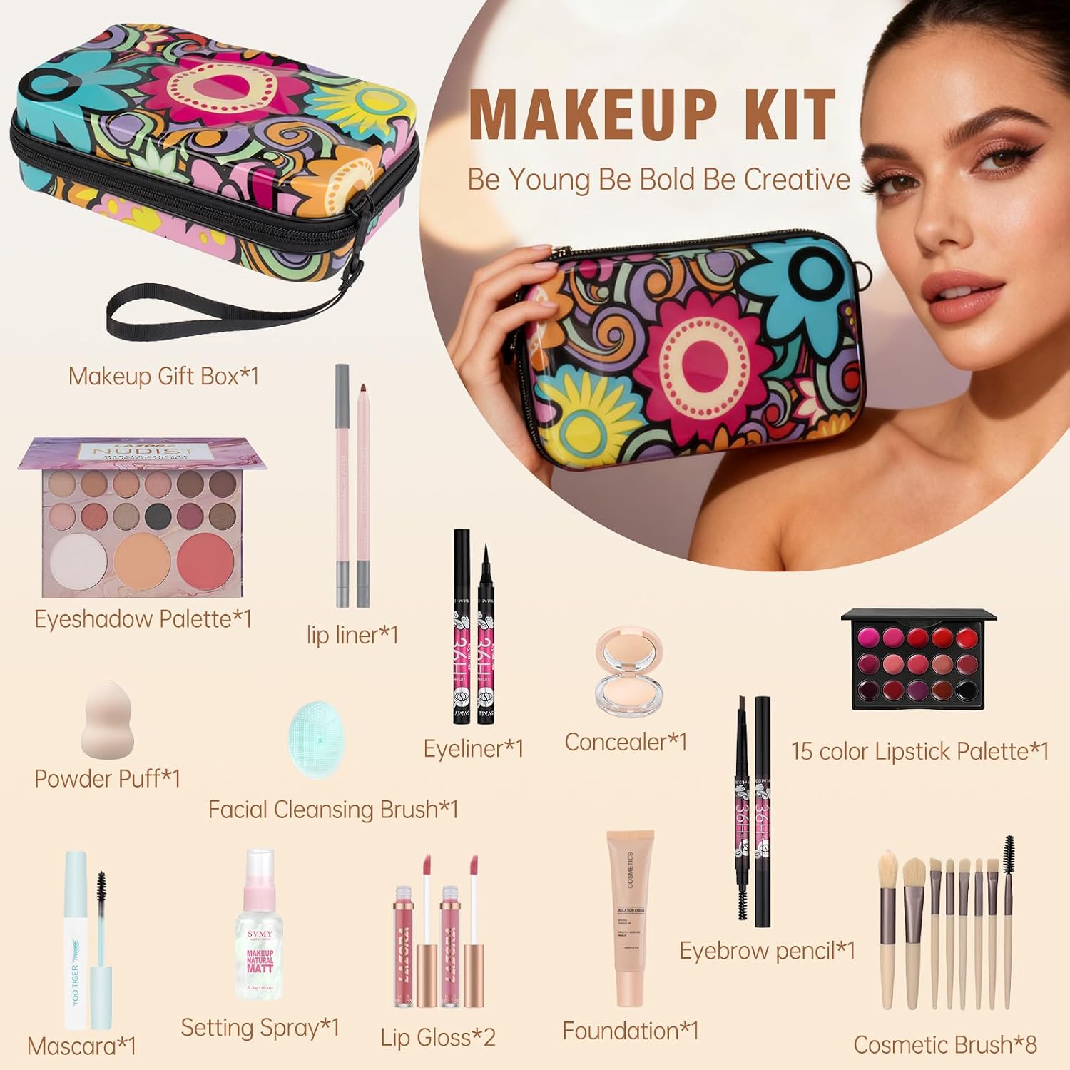 SET DE MAQUILLAJE LAZORA PARA ADOLESCENTES 10-16 AÑOS COMPLETO - 2
