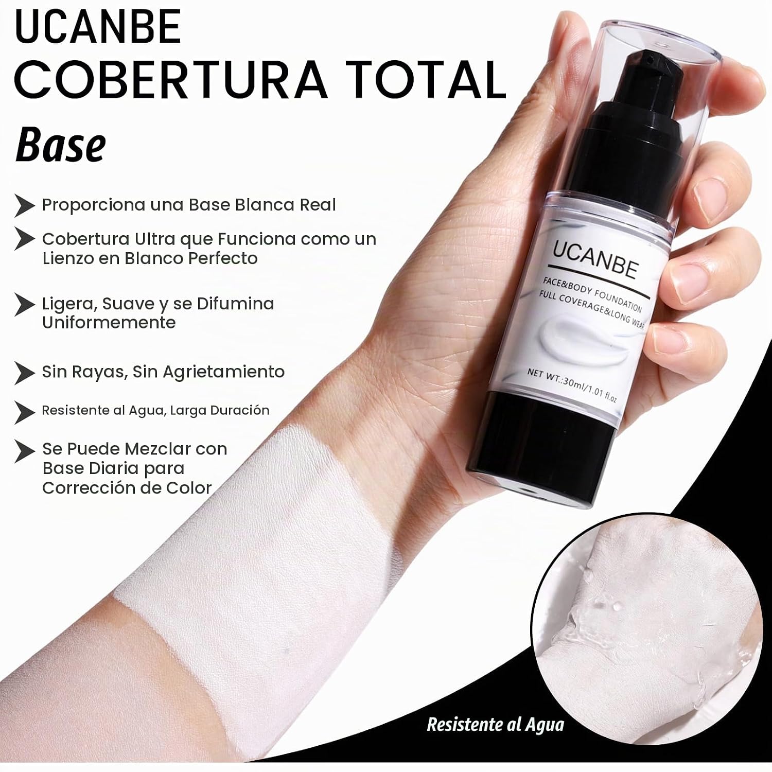SET DE MAQUILLAJE HALLOWEEN UCANBE KIT ROJO CON PALETA DE 15 SOMBRAS, BASE LÍQUIDA BLANCA, LABIAL ROJO, DELINEADOR NEGRO, POLVO - 4