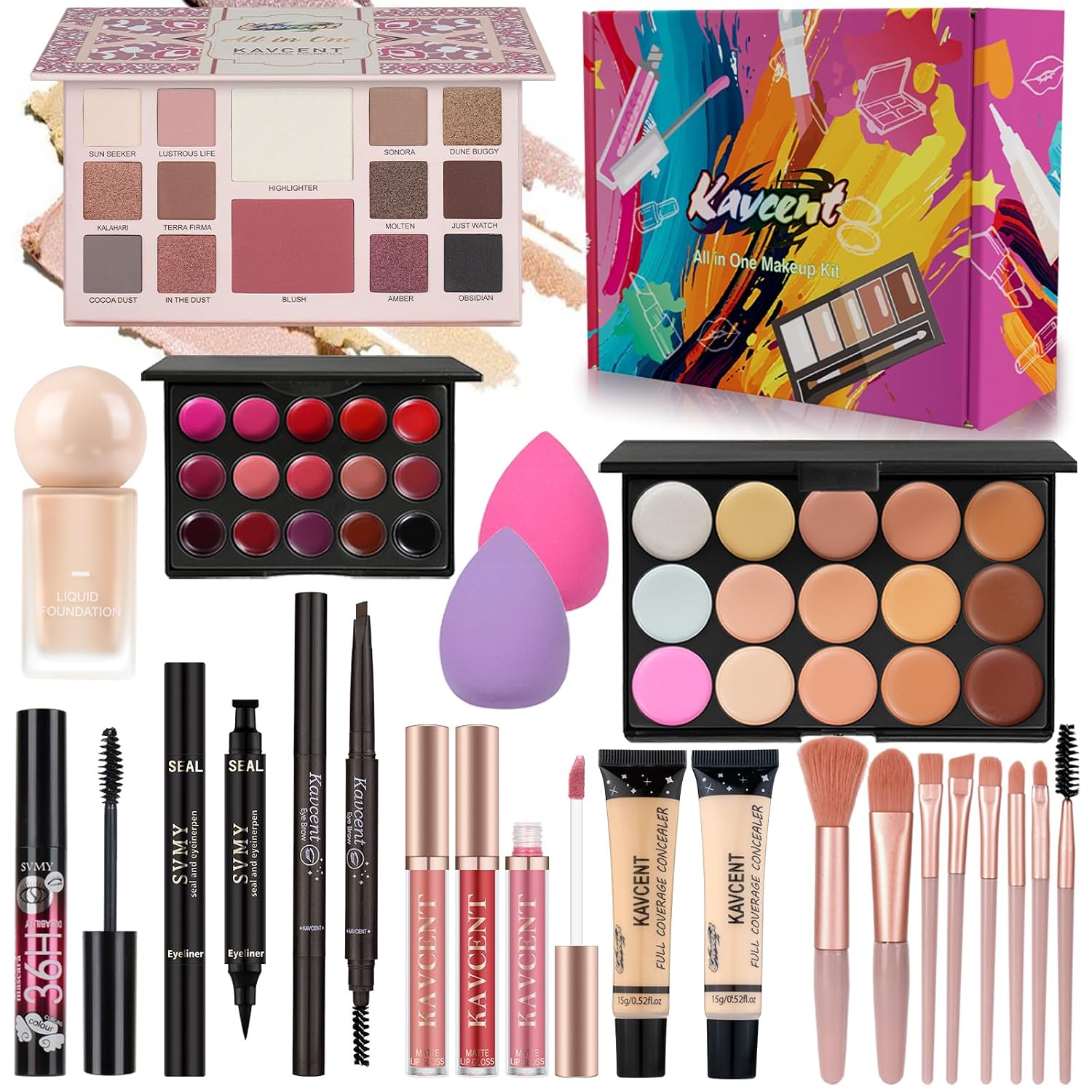 SET DE MAQUILLAJE KAVCENT COMPLETO PARA MUJERES Y ADOLESCENTES - 1