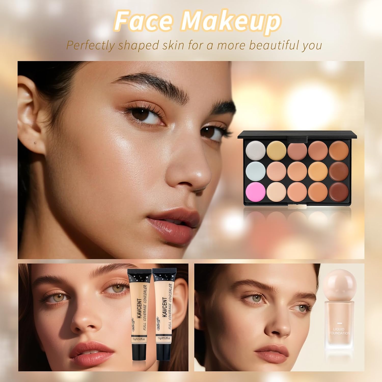 SET DE MAQUILLAJE KAVCENT COMPLETO PARA MUJERES Y ADOLESCENTES - 4