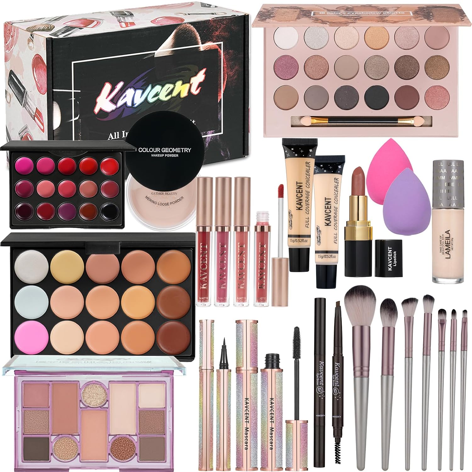 SET DE MAQUILLAJE KAVCENT KIT COMPLETO PARA MUJERES Y ADOLESCENTES - 1
