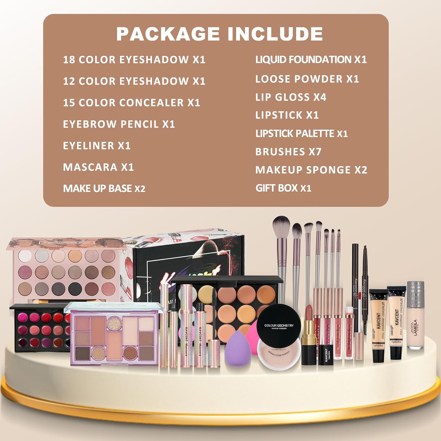 SET DE MAQUILLAJE KAVCENT KIT COMPLETO PARA MUJERES Y ADOLESCENTES - 2
