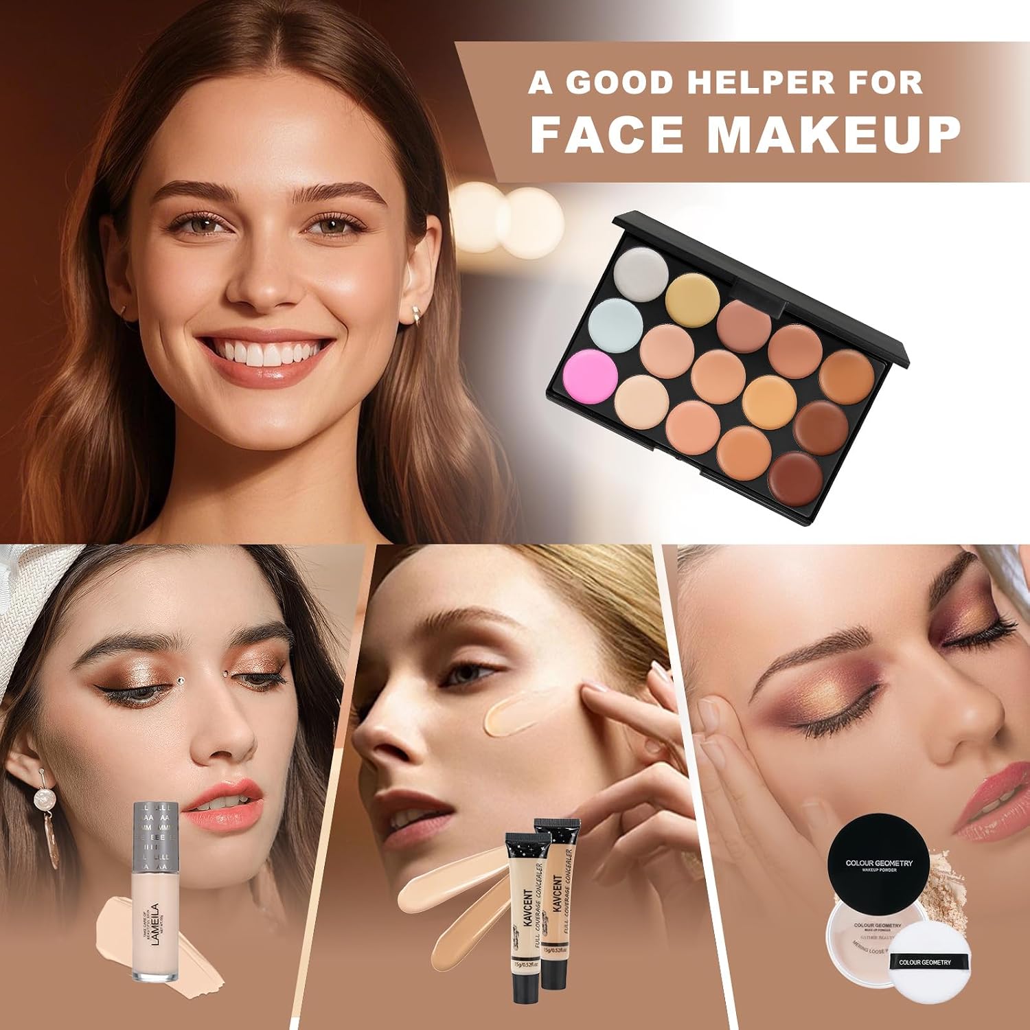 SET DE MAQUILLAJE KAVCENT KIT COMPLETO PARA MUJERES Y ADOLESCENTES - 5