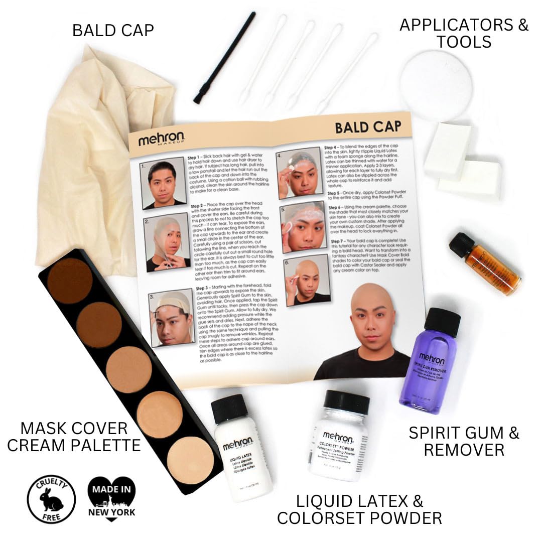 SET DE MAQUILLAJE PROFESIONAL MEHRON MAKEUP CHARACTER KIT BALD CAP - 3