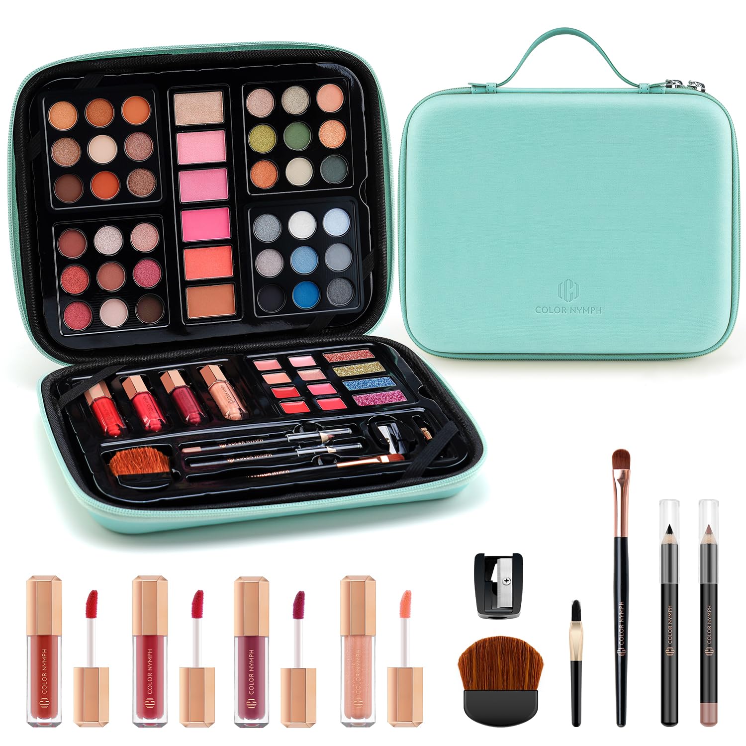 SET DE MAQUILLAJE COLOR NYMPH PARA MUJERES Y ADOLESCENTES VERDE - 1