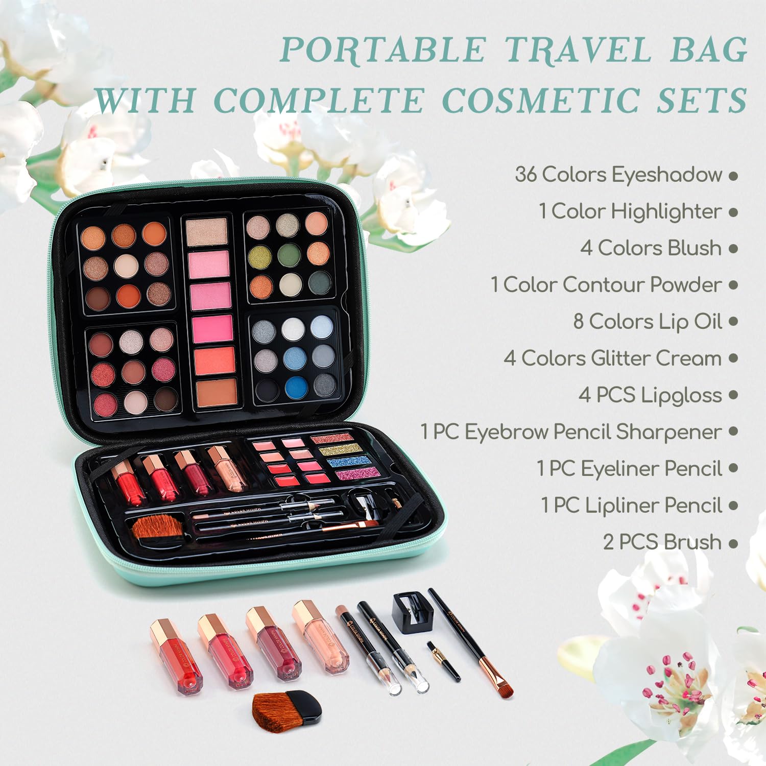 SET DE MAQUILLAJE COLOR NYMPH PARA MUJERES Y ADOLESCENTES VERDE - 2