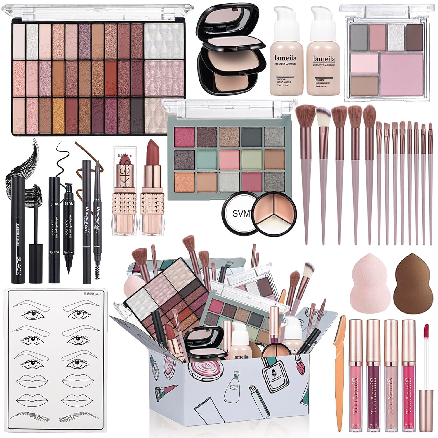 SET DE MAQUILLAJE COMPLETO TOOAEMIS PARA MUJER - 1