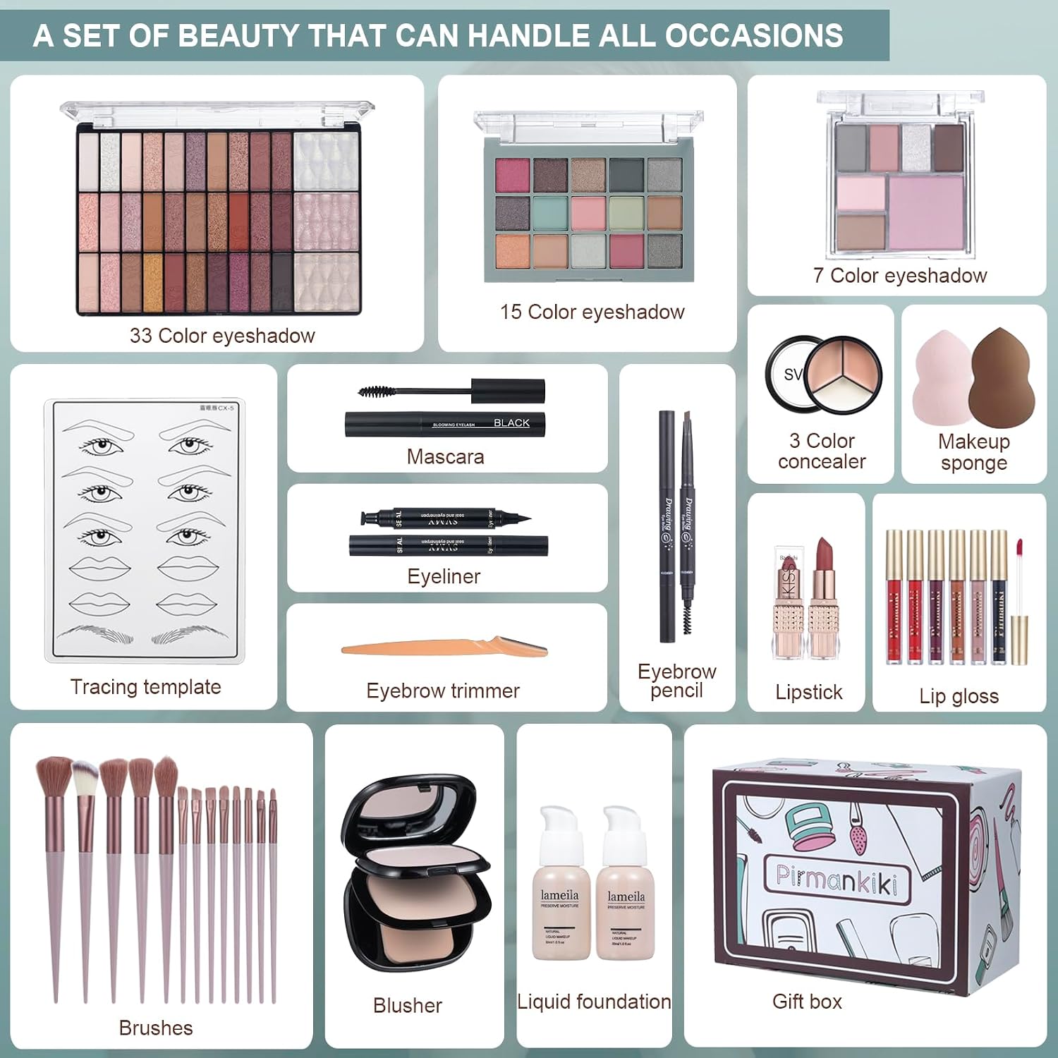 SET DE MAQUILLAJE COMPLETO TOOAEMIS PARA MUJER - 2