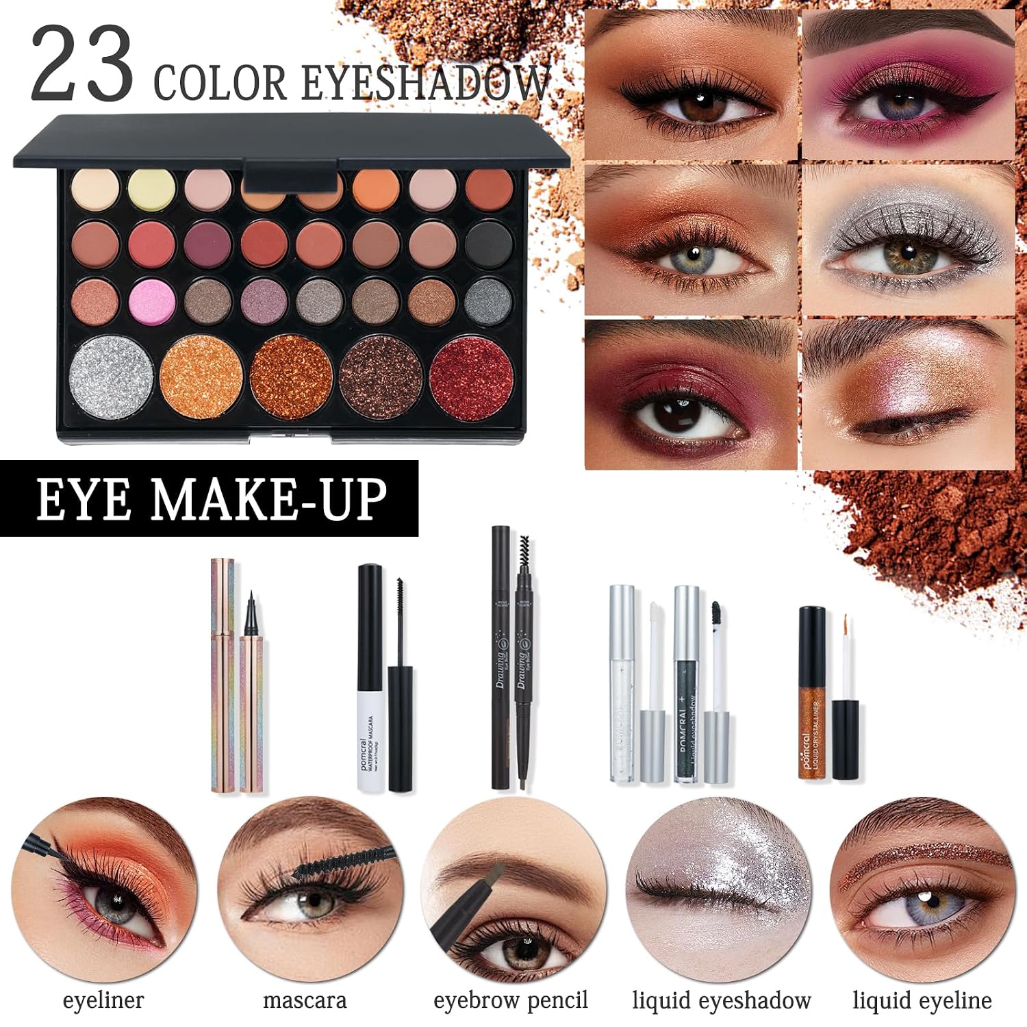 SET DE MAQUILLAJE POMCRAL PARA MUJERES Y ADOLESCENTES ROJO - 3