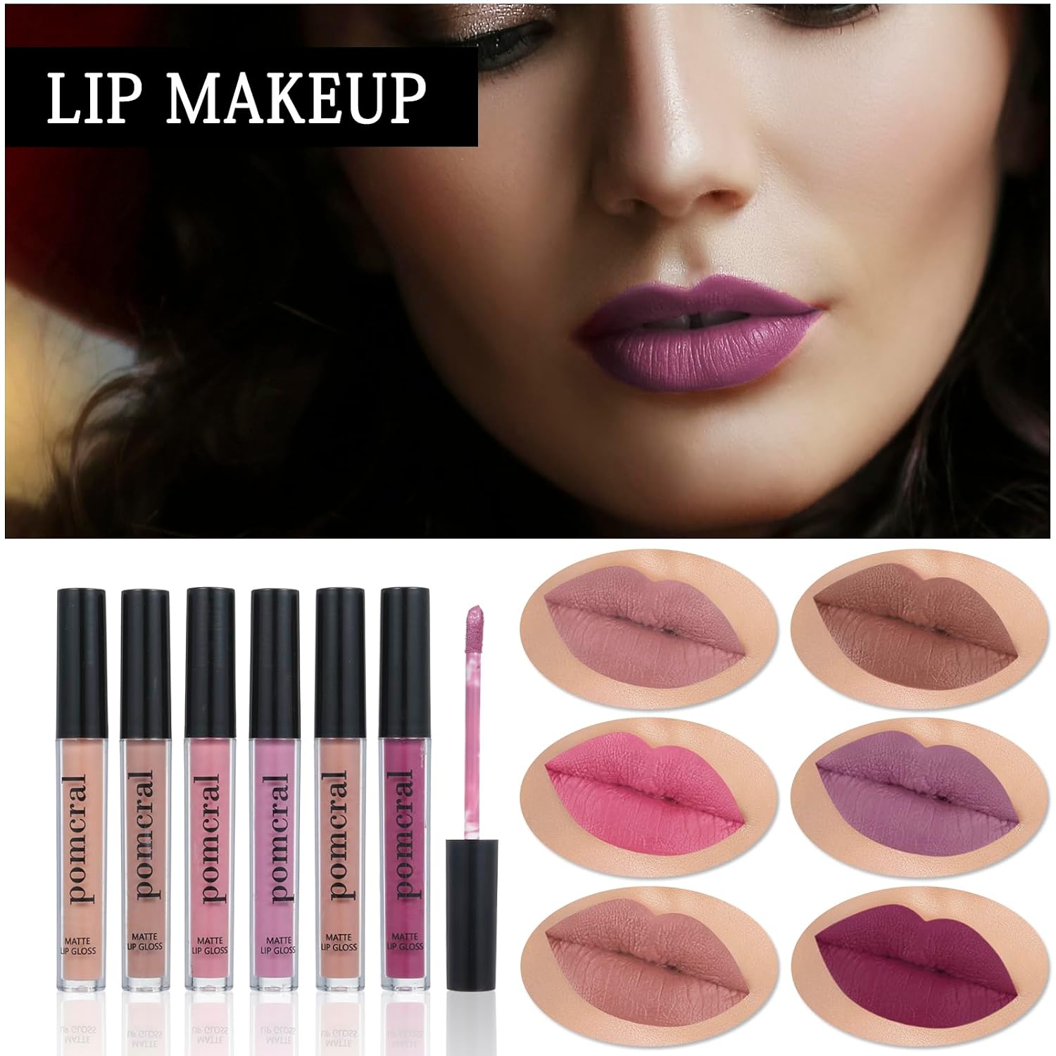 SET DE MAQUILLAJE POMCRAL PARA MUJERES Y ADOLESCENTES ROJO - 4