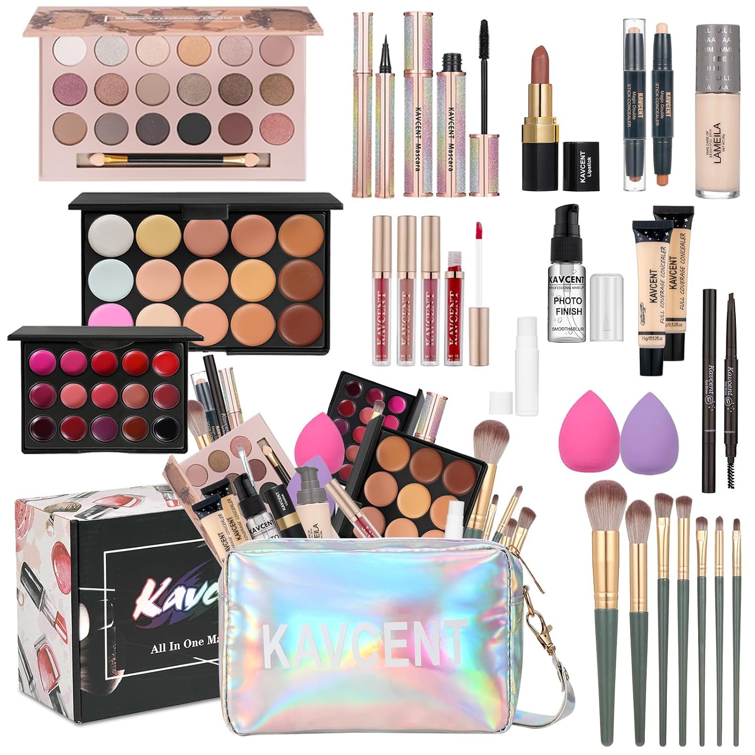 SET DE MAQUILLAJE KAVCENT COMPLETO PARA MUJERES Y ADOLESCENTES - 1