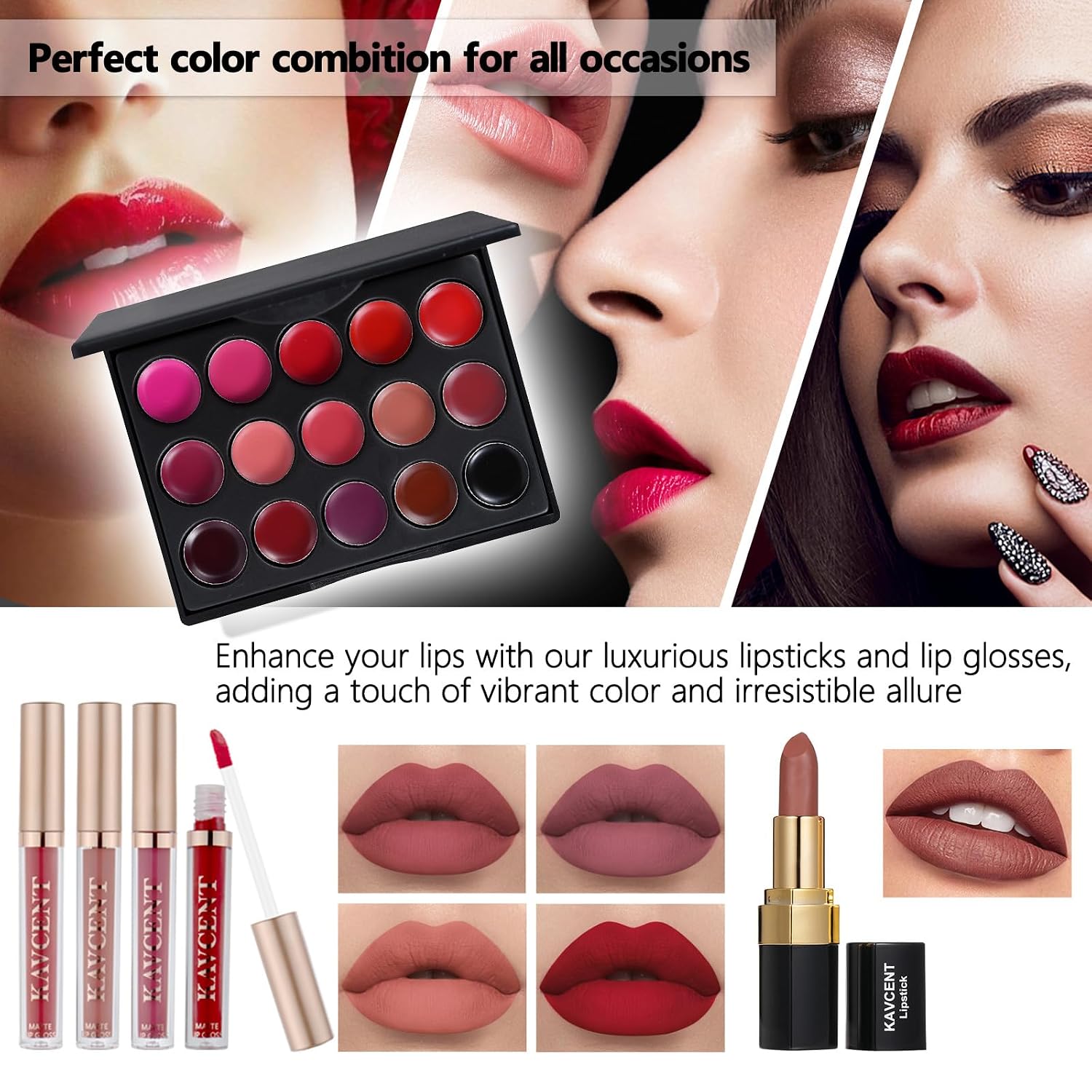 SET DE MAQUILLAJE KAVCENT COMPLETO PARA MUJERES Y ADOLESCENTES - 4