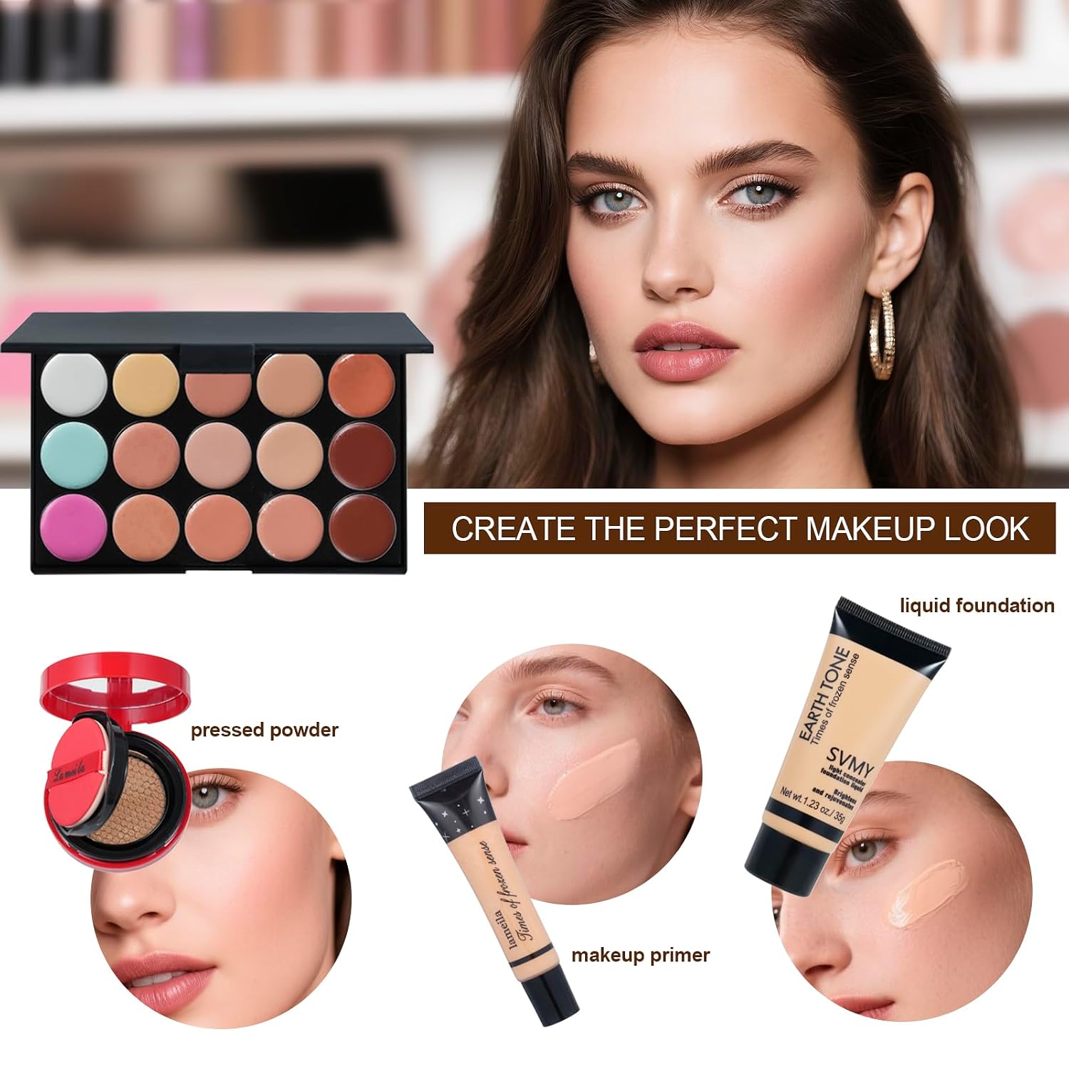 SET DE MAQUILLAJE COMPLETO TOOAEMIS PARA MUJER KIT DE VIAJE CON SOMBRAS, LABIALES, BROCHAS Y MÁS - 5