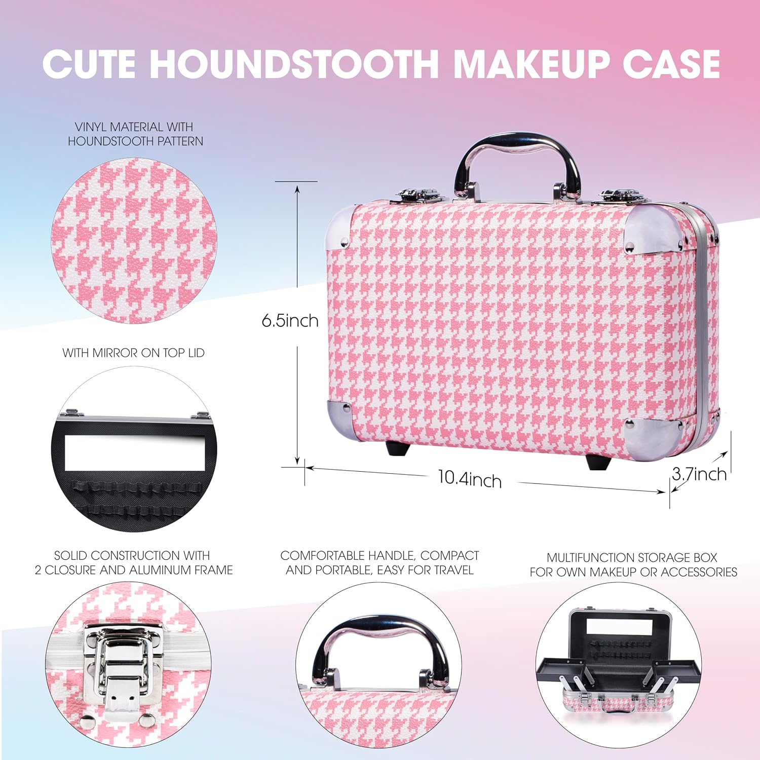 SET DE MAQUILLAJE HOT SUGAR ALL-IN-ONE PARA ADULTOS Y NIÑAS, DISEÑO PATA DE GALLO ROSA - 3